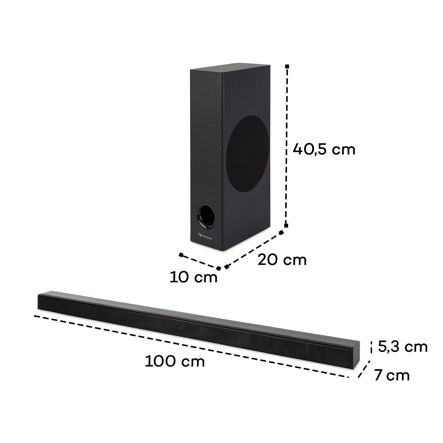 Areal Bar 750 Barre de son Bluetooth USB système 2.1 120W RMS - Noir 