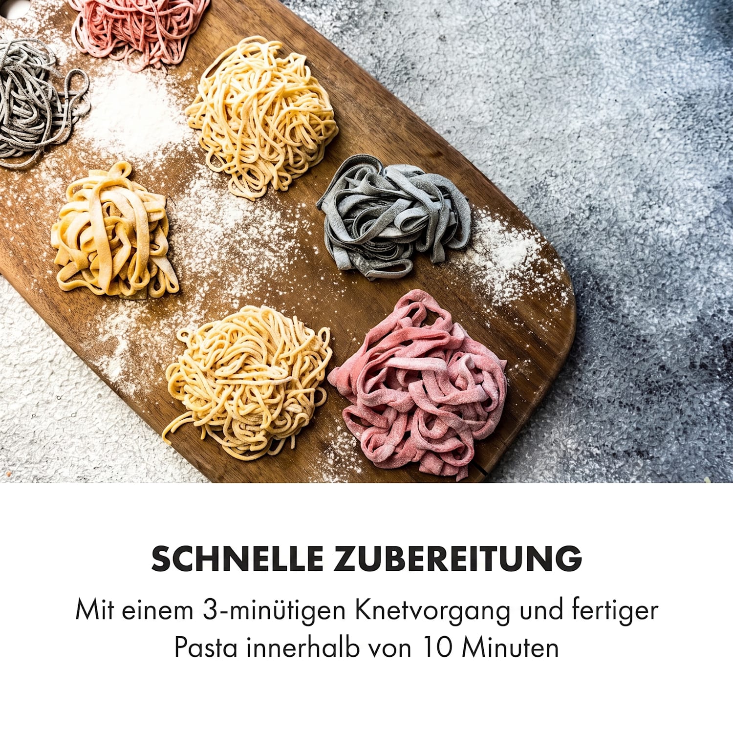 Pastamania Nudelmaschine 260W 7 Aufsätze 500 g 60 dB LED Schwarz