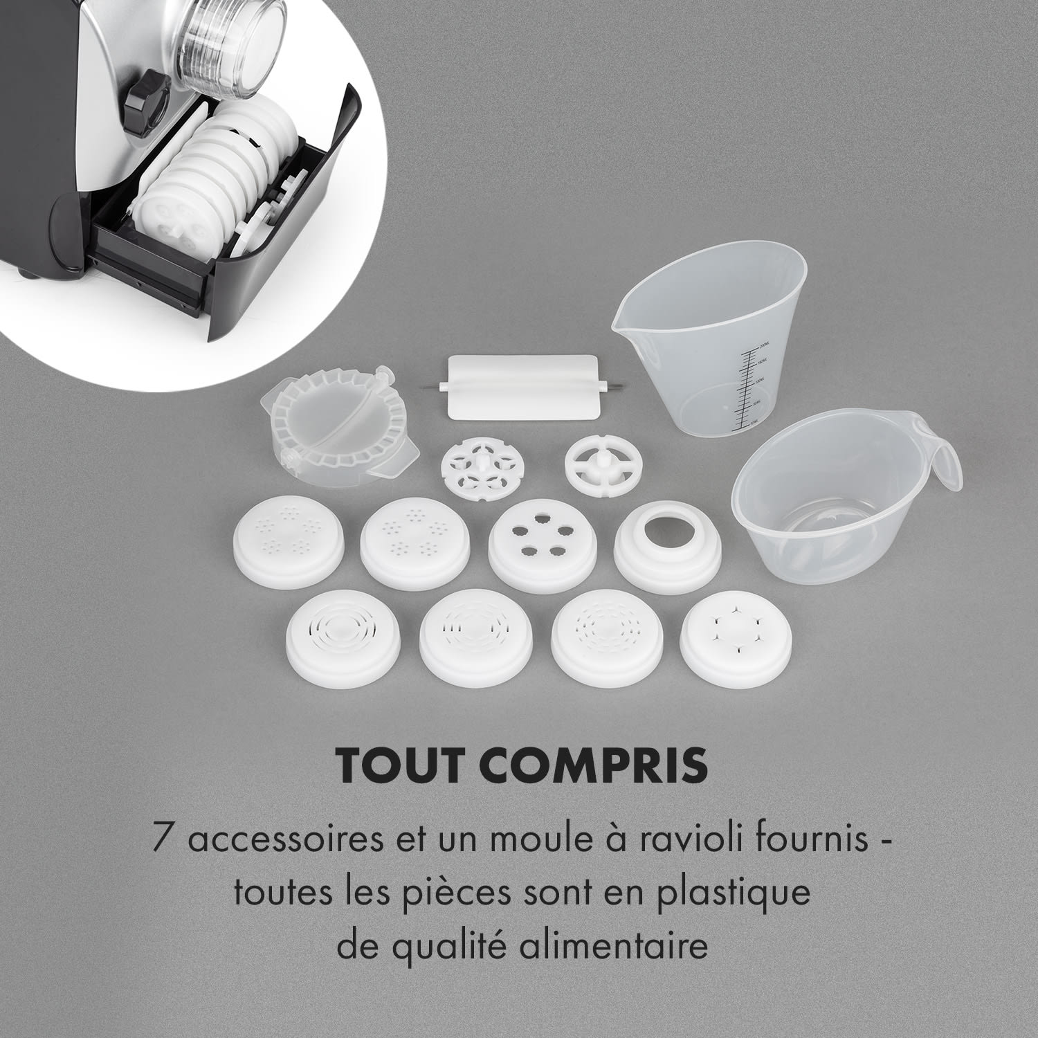 Pastamania Machine à pâtes 260W 7 moules 60 dB écran LED - violet 