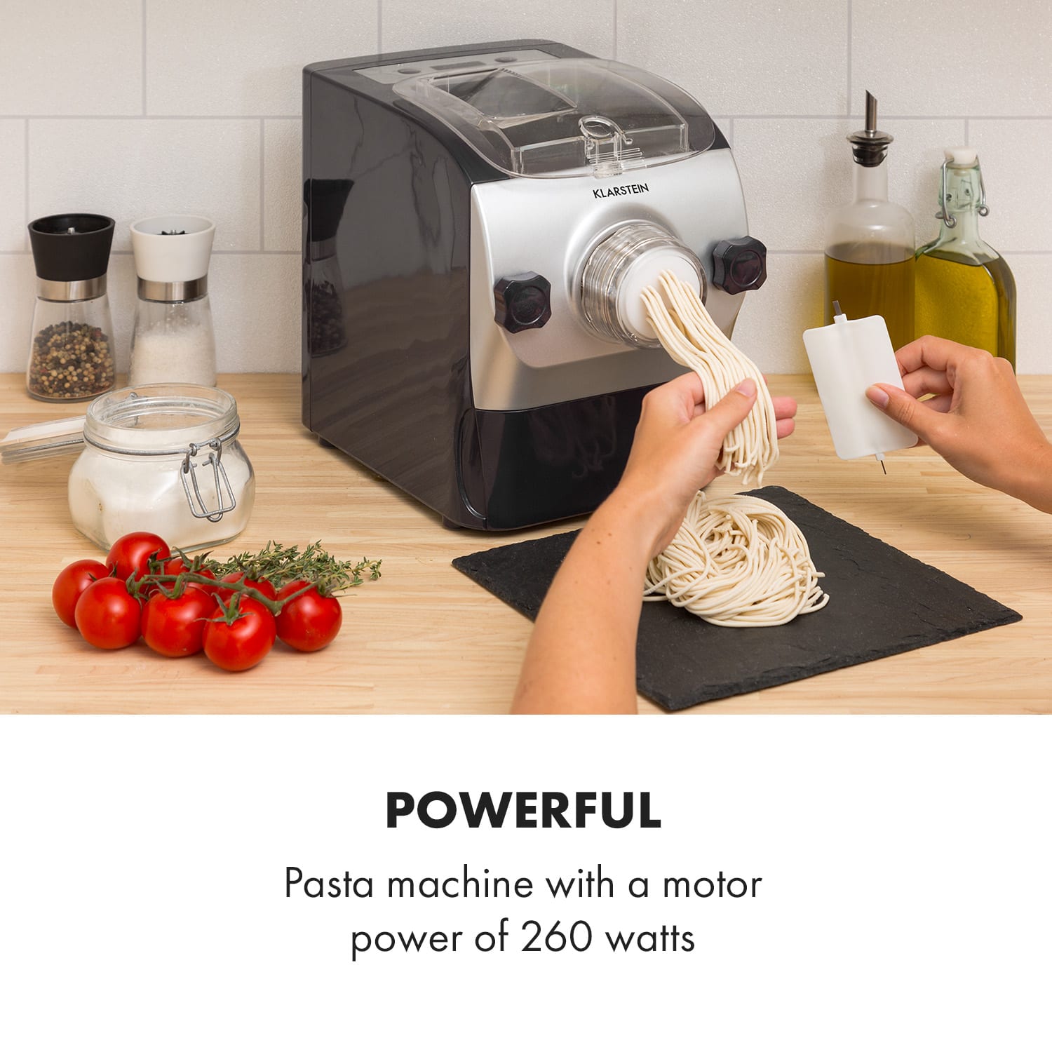 Pastamania Pasta Machine 260W 7 Attachments 500 g 60 dB LED Purple Black