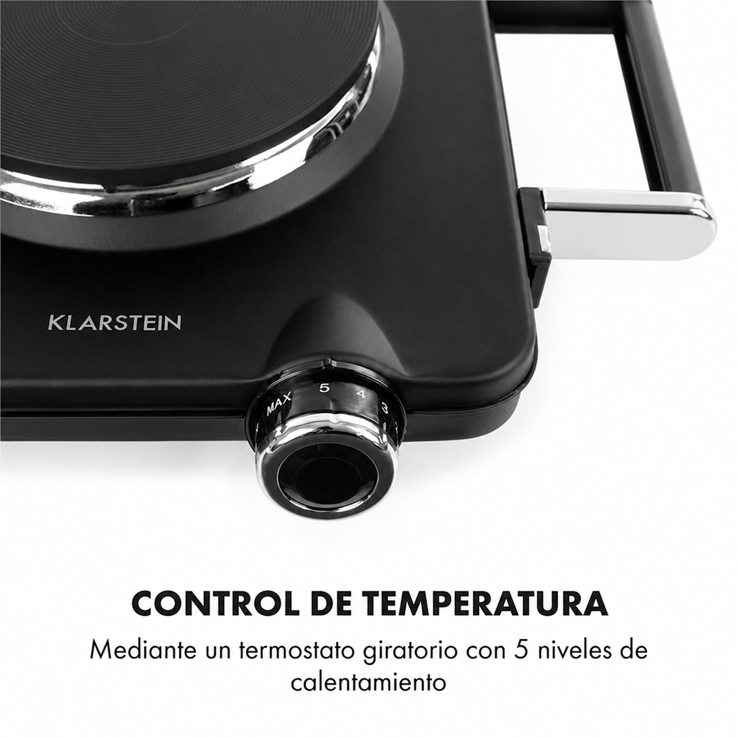 Cookorama Placa de cocción doble de 1900-2250 W 150/180 mm Ø 5 potencias Negra Negro