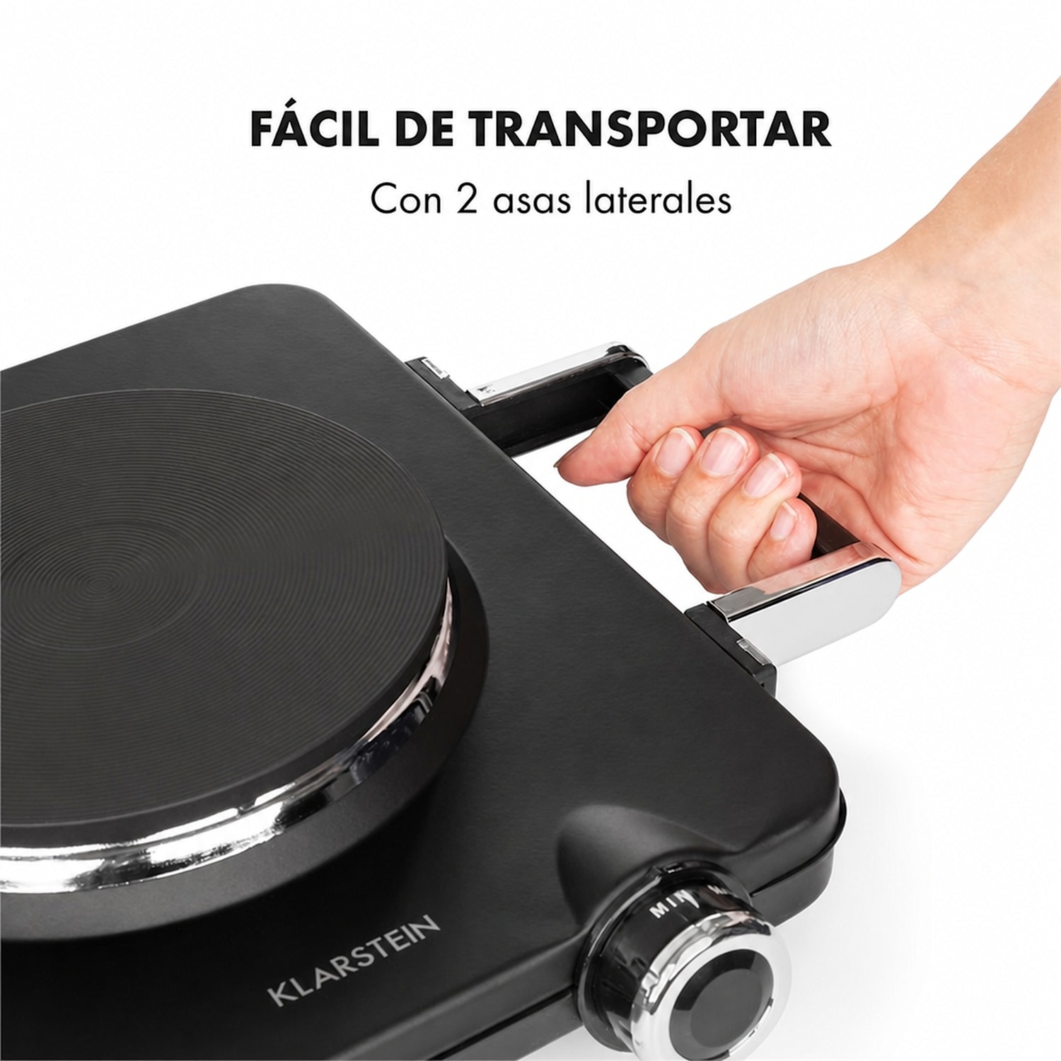 Cookorama Placa de cocción doble de 1900-2250 W 150/180 mm Ø 5 potencias Negra Negro