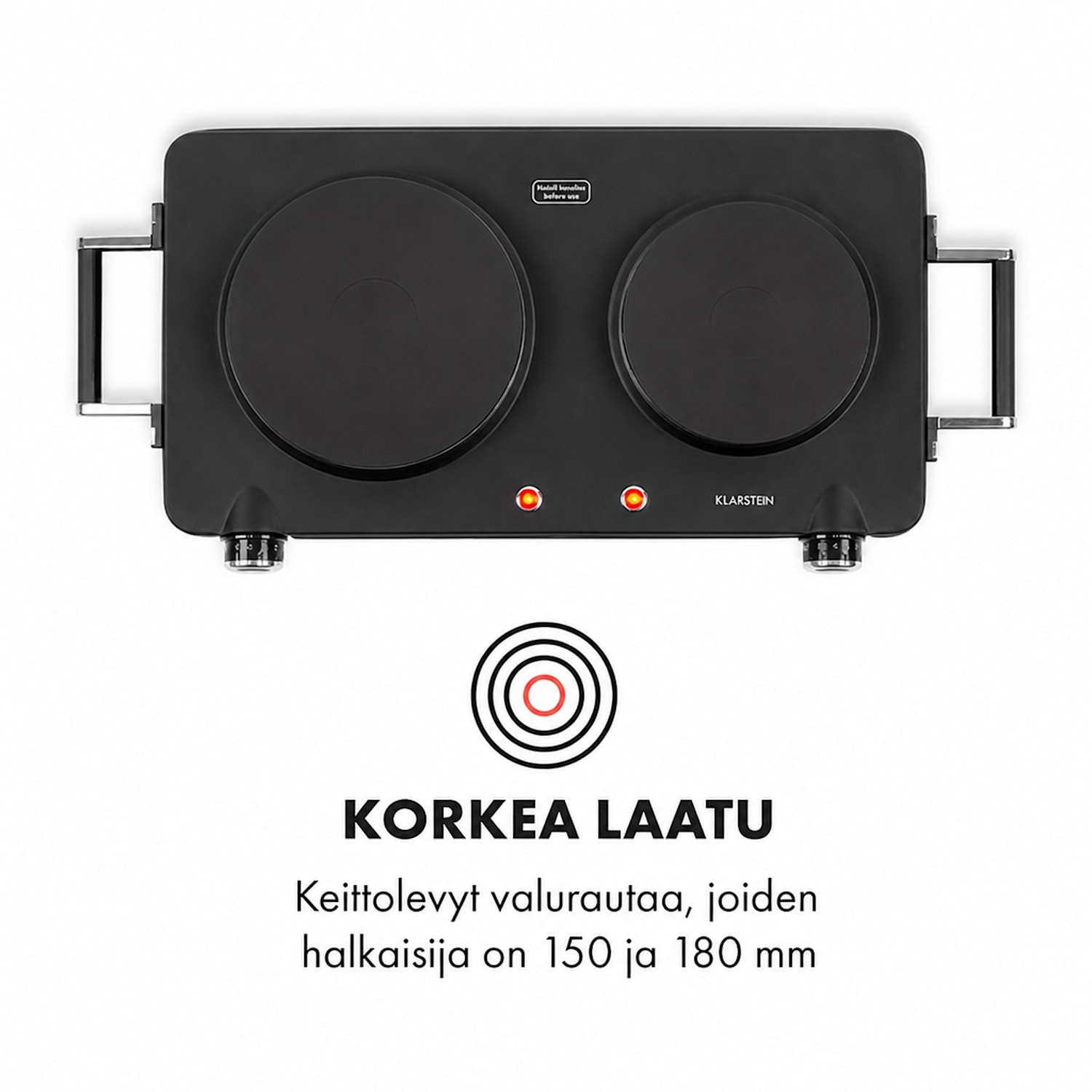 Cookorama -kaksoiskeittolevy 1900–2250 W 150/180 mm Ø 5 tehotasoa musta Musta