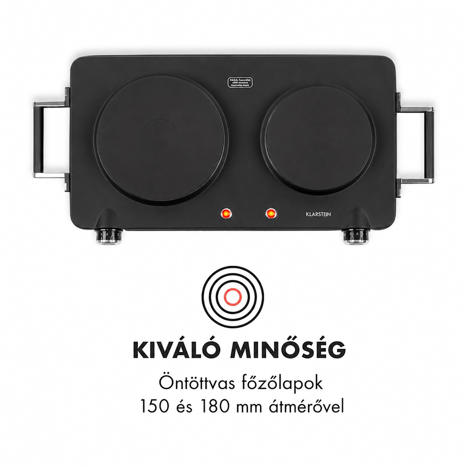 Cookorama, elektromos főzőlap, két főzőlap, 1900 - 2250 W, 150/180 mm Ø, 5 szint, fekete Fekete