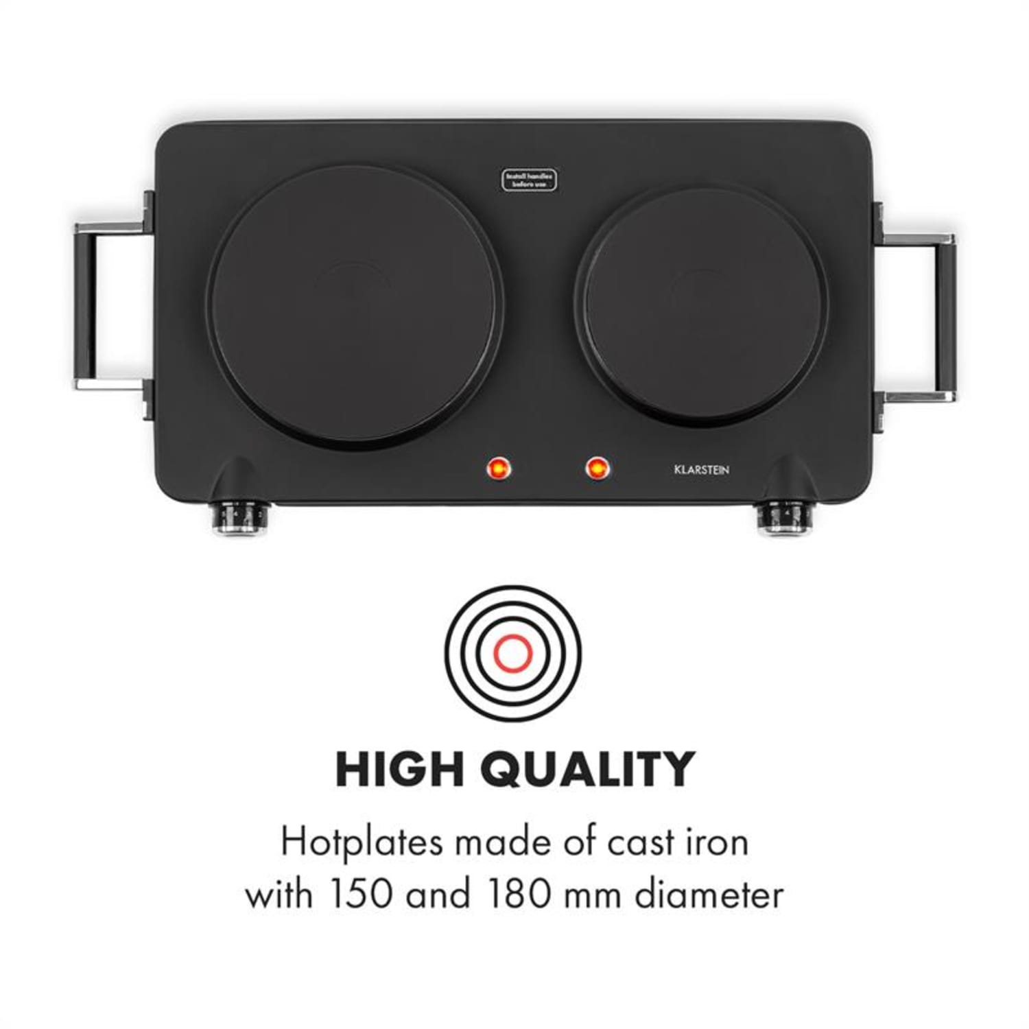 Cookorama, plită electrică dublă, 1900 – 2250 W, 150/180 mm Ø, 5 nivele, neagră
