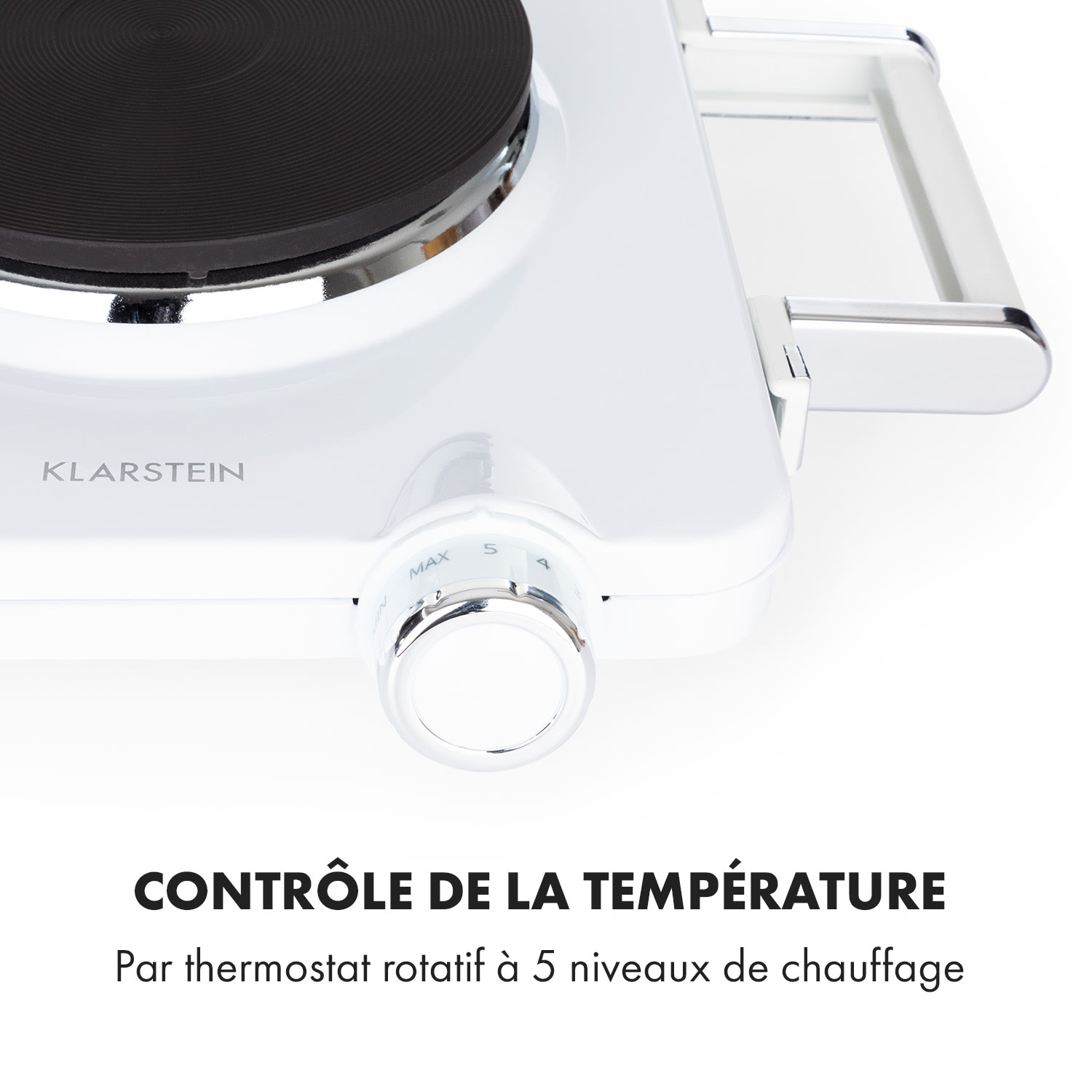 Cookorama Double plaque de cuisson 1900-2250W 5 niveaux - Blanc Blanc