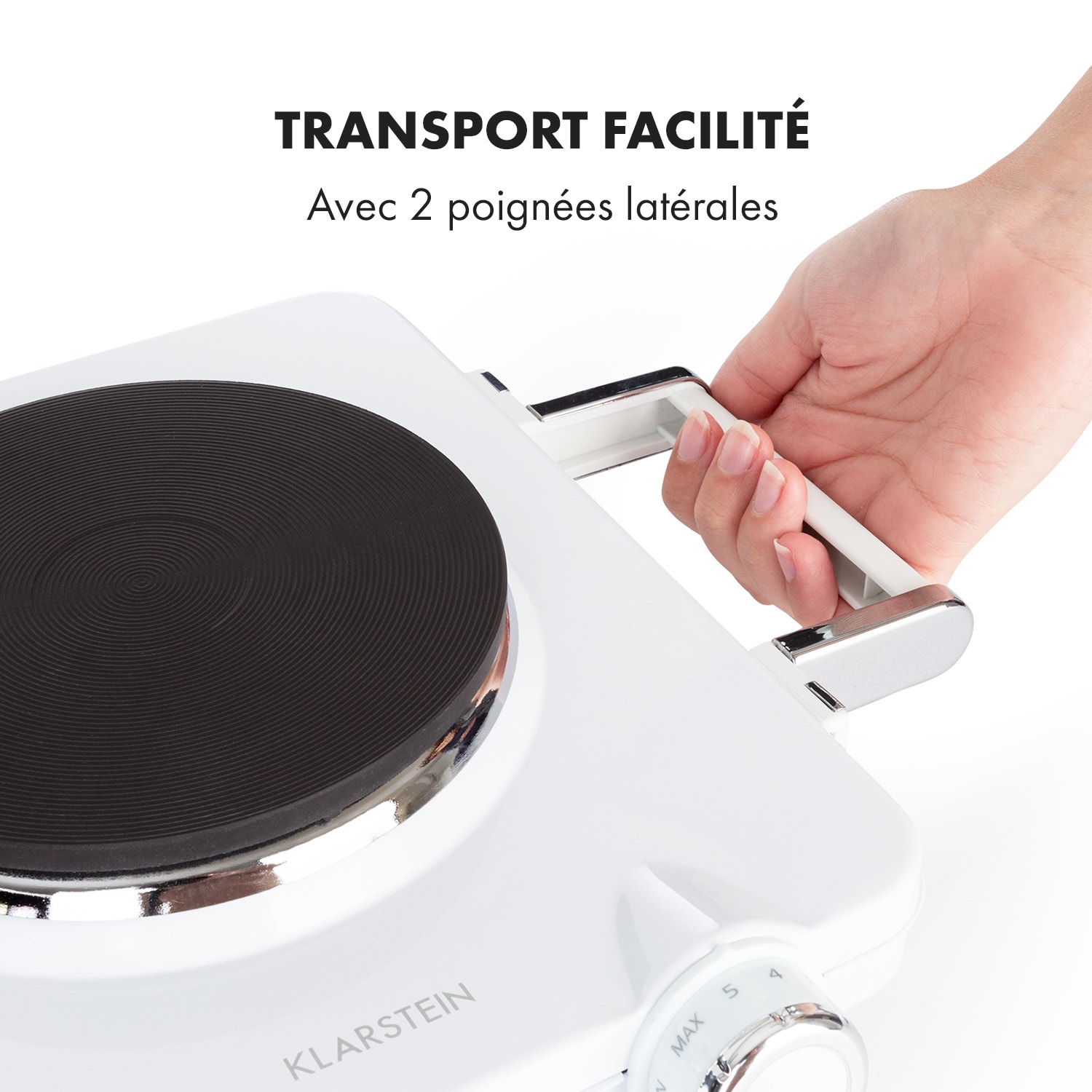 Cookorama Double plaque de cuisson 1900-2250W 5 niveaux - Blanc Blanc