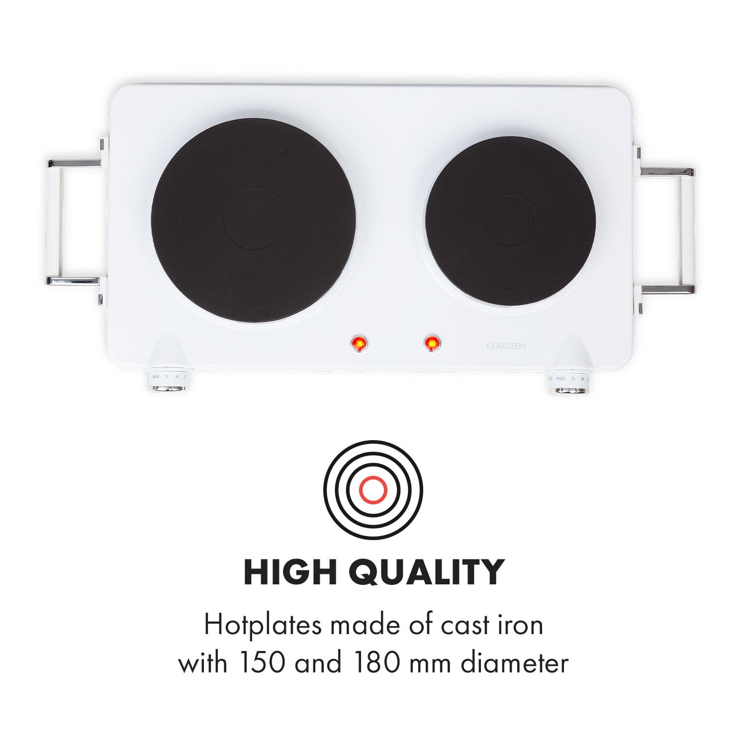 Cookorama Placa Elétrica Dupla 1900-2250 W 150/180 mm Ø 5 Níveis Branca Branco