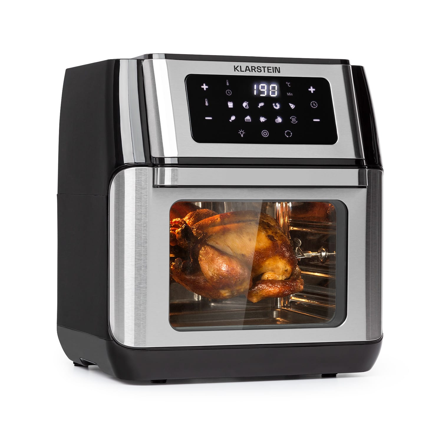 AeroVital Fry Freidora sin aceite de 1500W 10l 9 Programas Negra/Plateada 