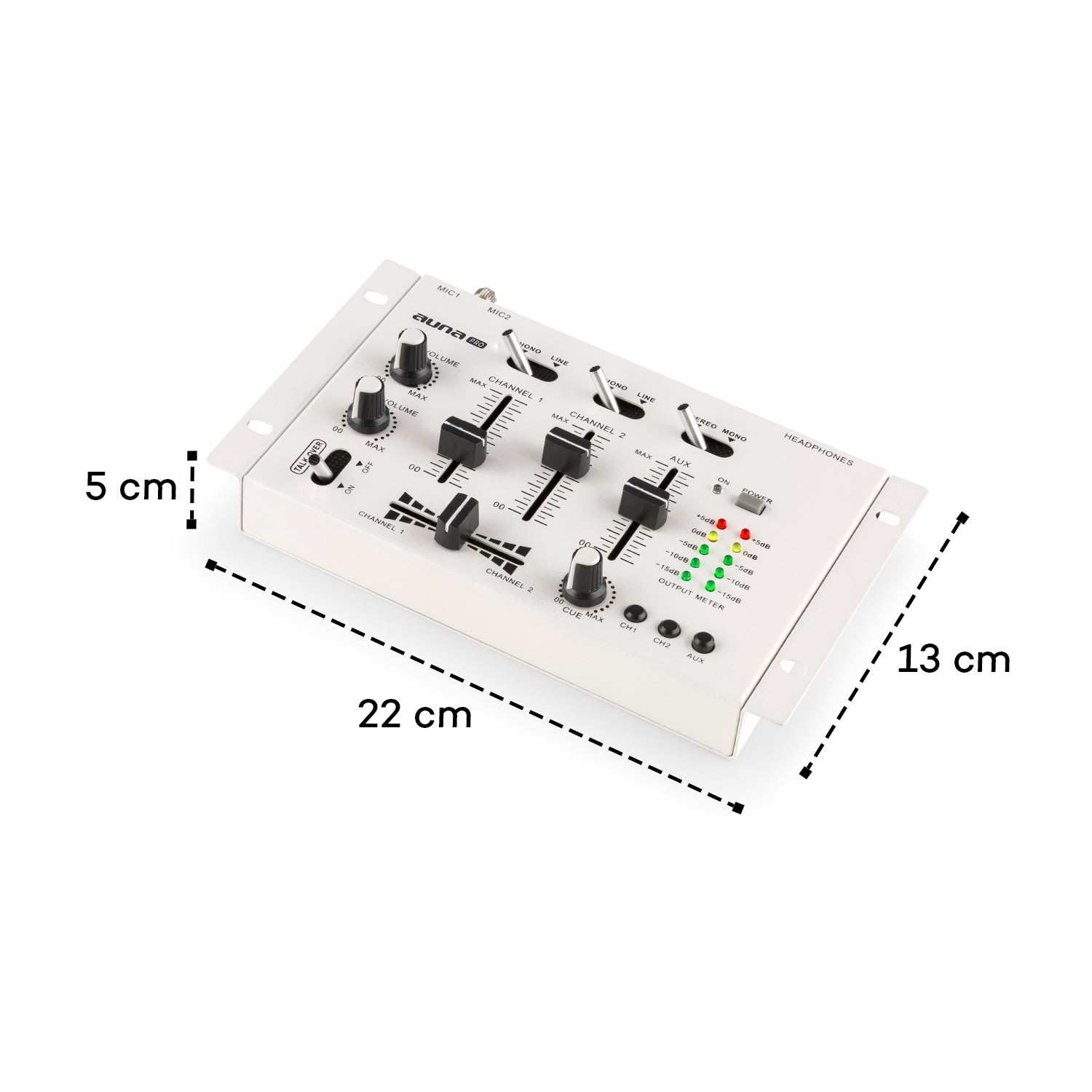 TMX-2211 MKII mixer per deejay 3/2 canali crossfader talkover cue montaggio su rack bianco bianco