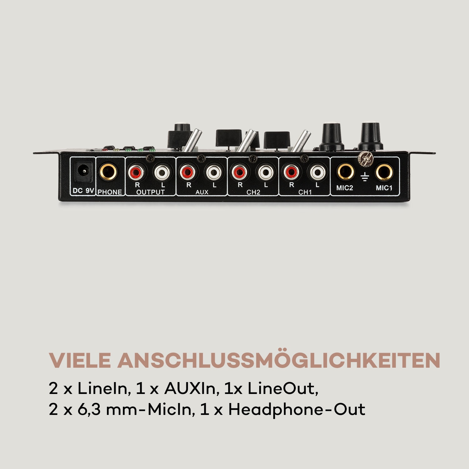 DJ-22BT MKII Mixer 3/2-Kanal-DJ-Mischpult BT 2xUSB Crossfader Talkover Schwarz