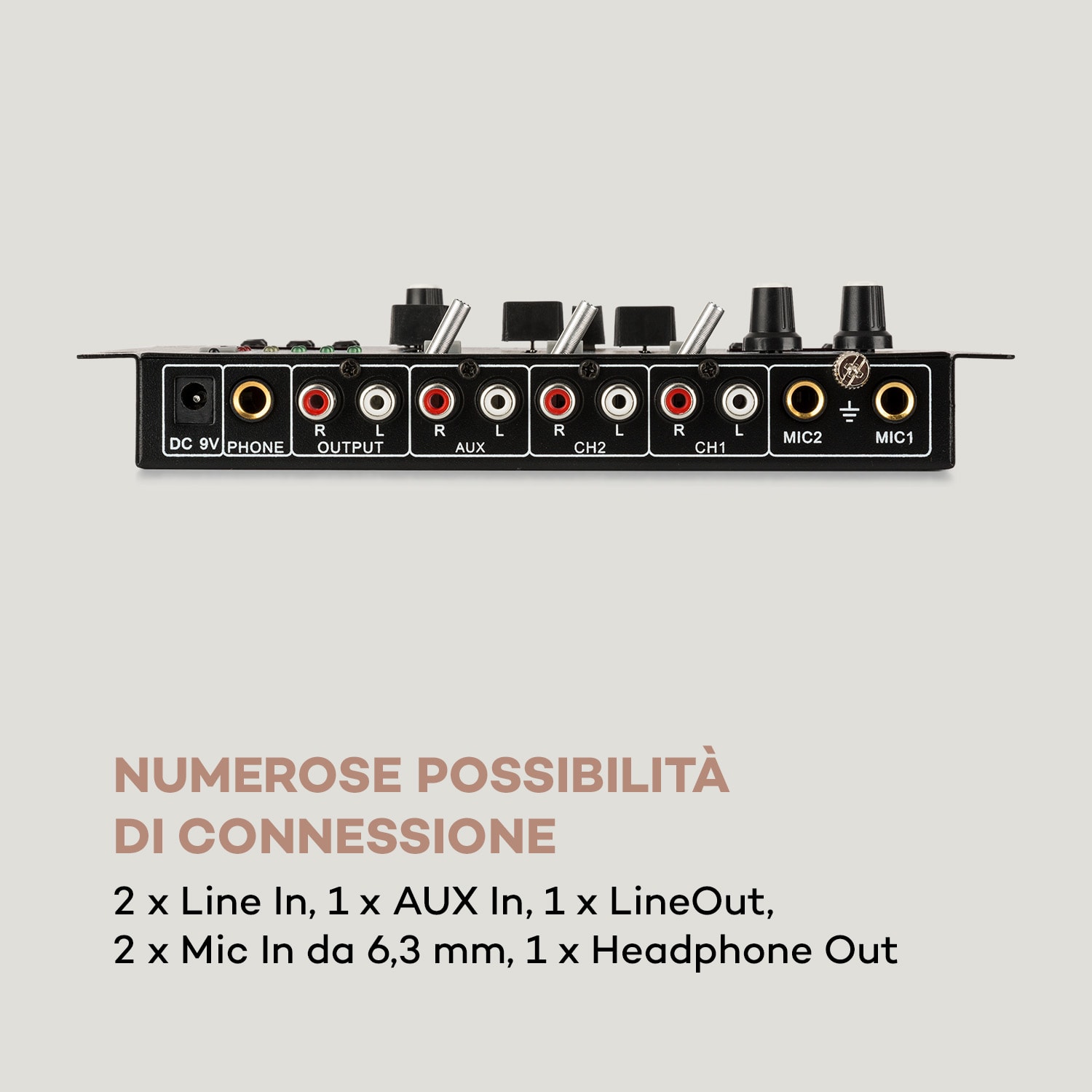 DJ-22BT MKII mixer consolle DJ 3/2 canali BT 2xUSB montaggio su rack nero Nero