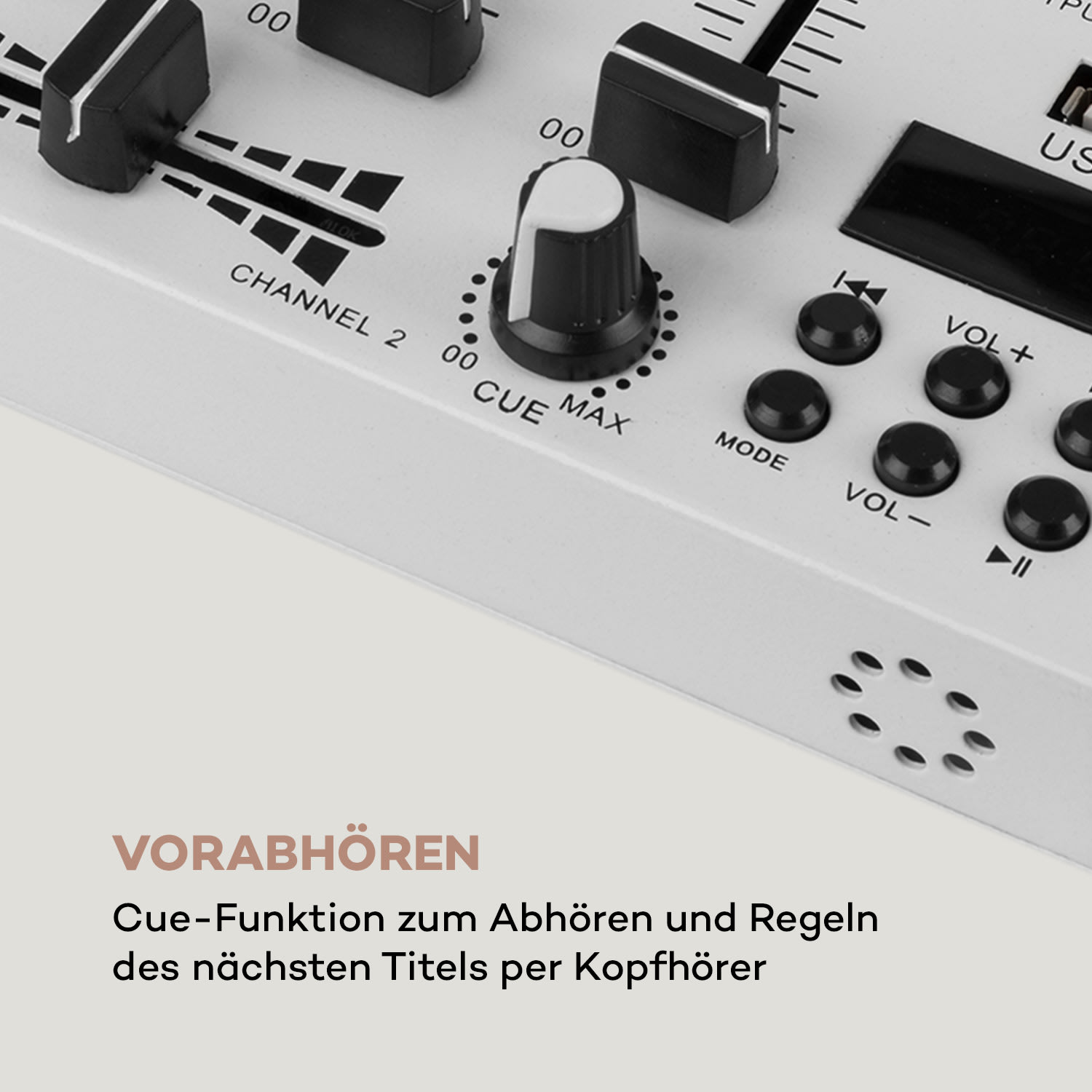 DJ-22BT MKII Mixer 3/2-Kanal-DJ-Mischpult BT 2xUSB Rack-Einbau weiß Weiß