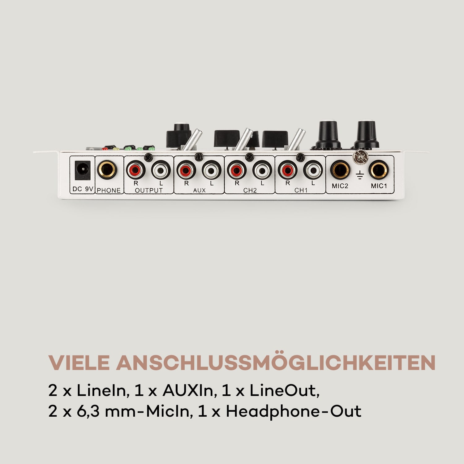 DJ-22BT MKII Mixer 3/2-Kanal-DJ-Mischpult BT 2xUSB Rack-Einbau weiß Weiß