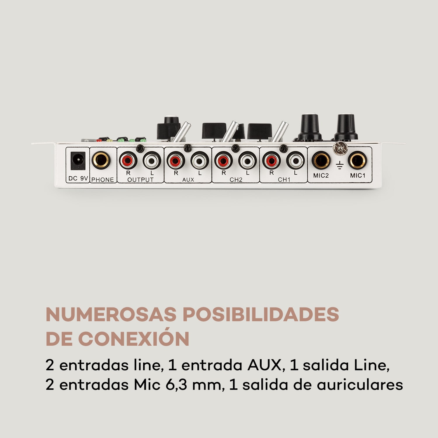 DJ-22BT MKII Consola de mezcla DJ 3/2 Canales BT 2xUSB montaje en rack blanco Blanco