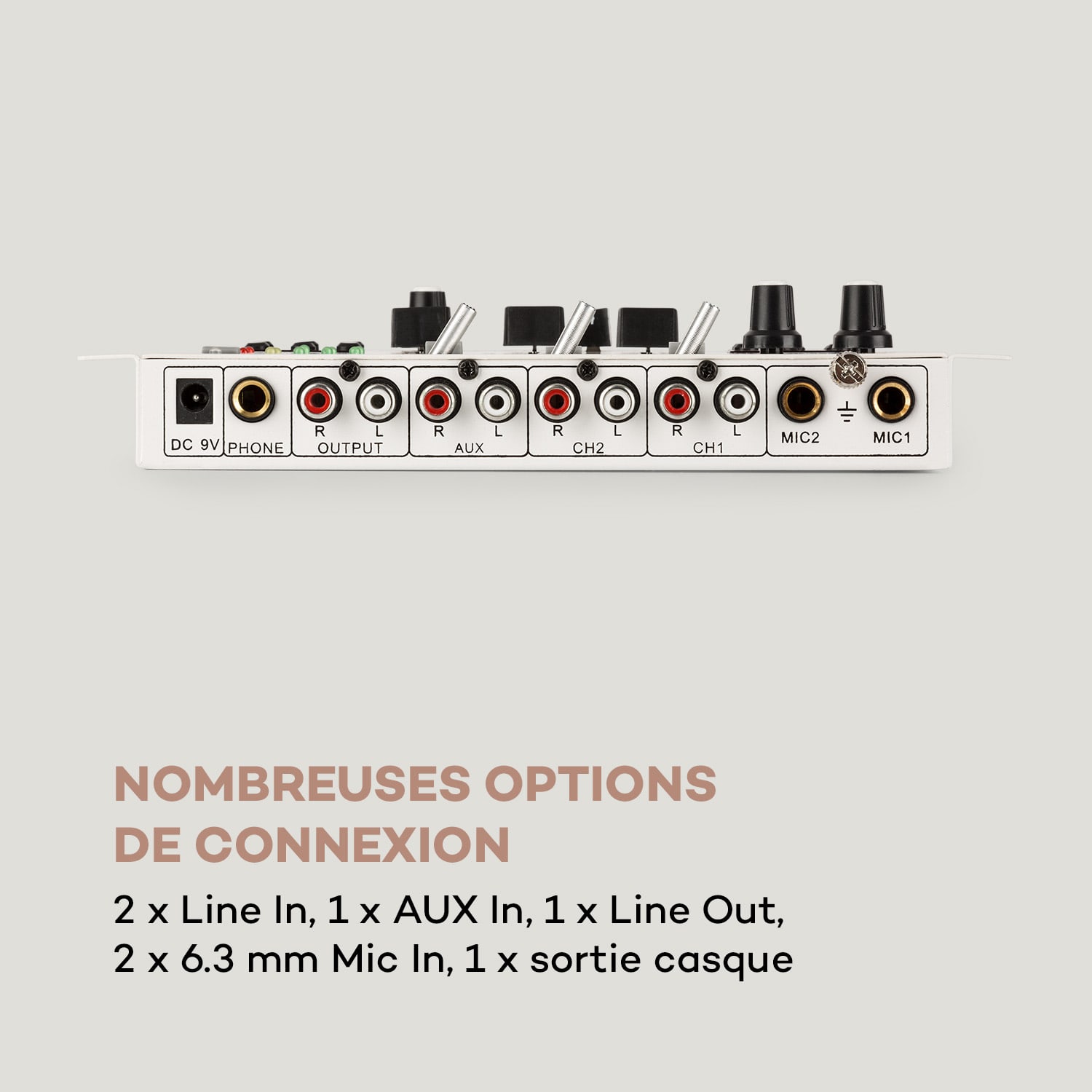 DJ-22BT MKII Table de mixage pour DJ 3/2 canaux BT 2x USB compatible rack blanche Blanc