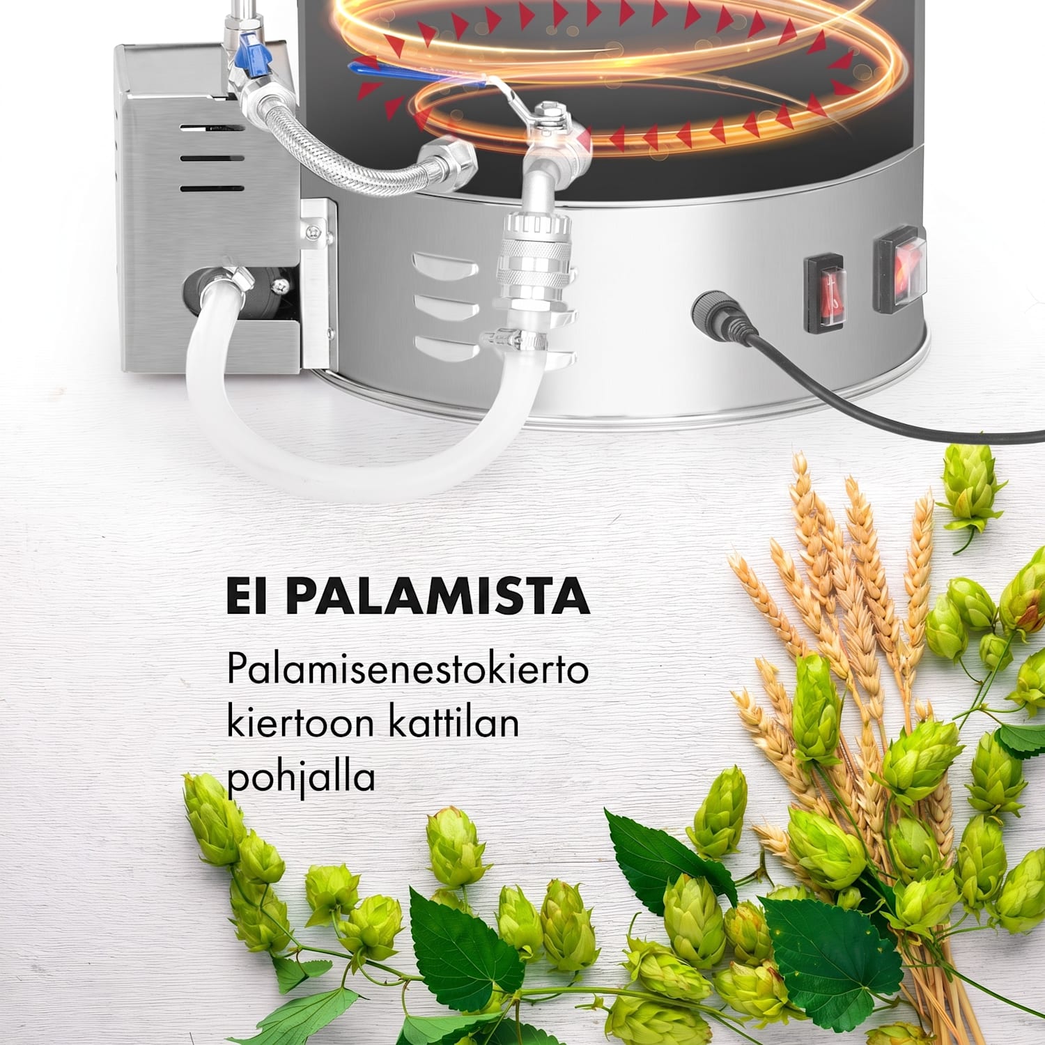 Brauheld Pro -mäskikattila 2500 W 30 l 30–100 °C sekoituspumppu ruostumaton teräs 30 L