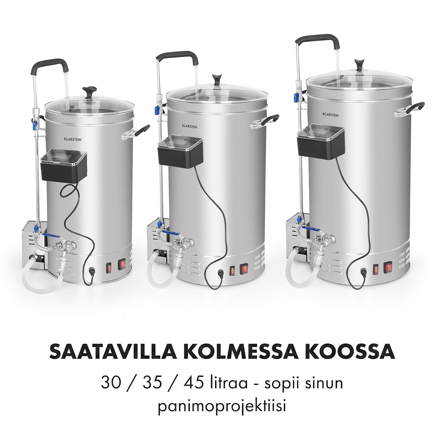 Brauheld Pro -mäskikattila 2500 W 30 l 30–100 °C sekoituspumppu ruostumaton teräs 30 L