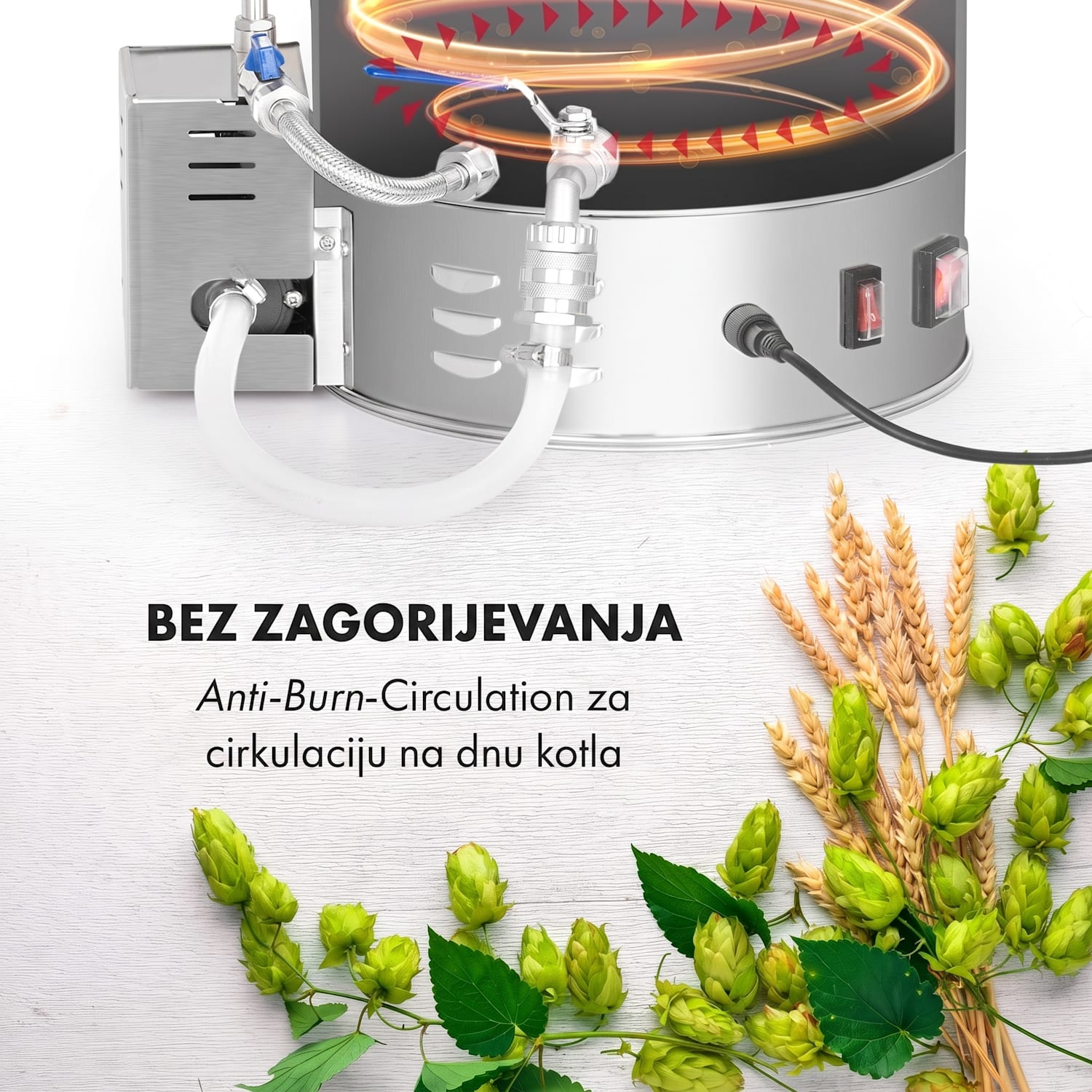 Brauheld Pro, kotao za slad, 2500 W, 30 l, 30 – 100 °C, kružna crpka, nehrđajući čelik 30 L