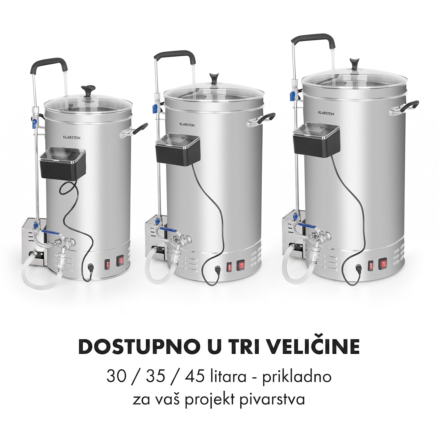 Brauheld Pro, kotao za slad, 2500 W, 30 l, 30 – 100 °C, kružna crpka, nehrđajući čelik 30 L