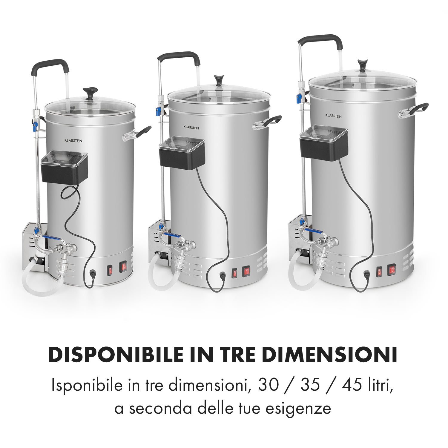 Brauheld Pro paiolo di ammostamento 2500W 30L 30-100°C pompa di ricircolo acciaio inox 30 L