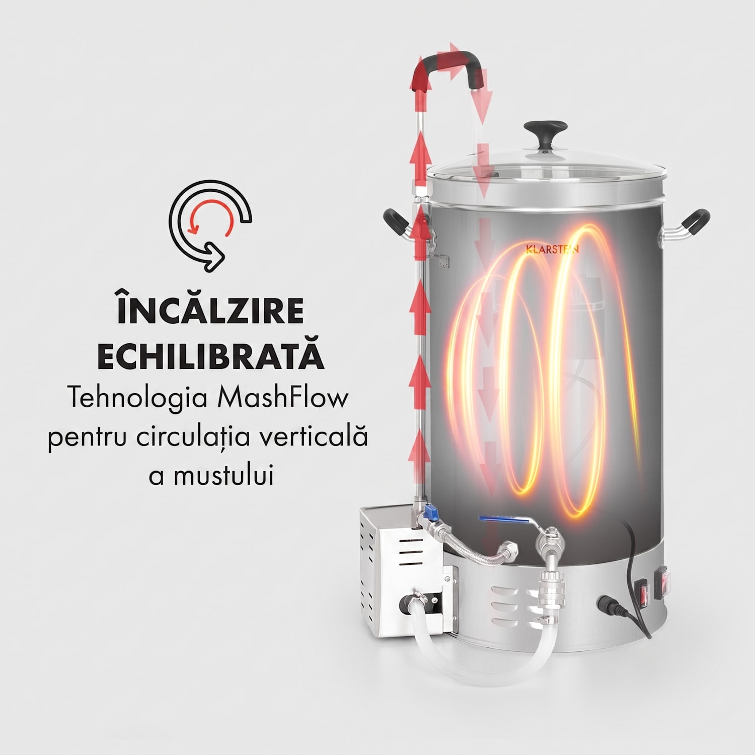 Brauheld Pro, cazan de malț, 2500 W, 30 l, 30 - 100 ° C, pompă de circulație, oțel inoxidabil 30 L