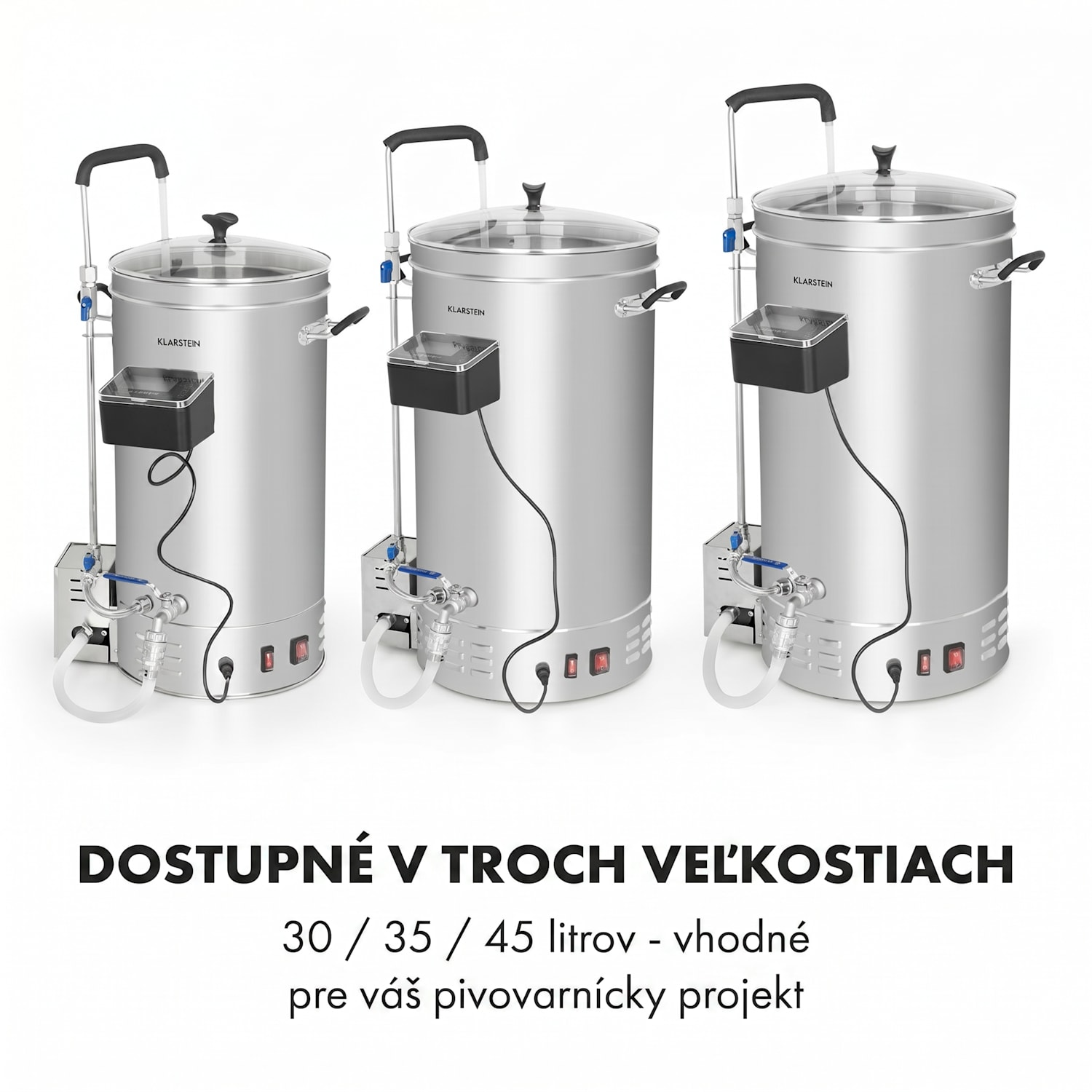 Brauheld Pro, sladový kotol, 30 l, 2500 W, 30 – 100 °C, obehové čerpadlo, nehrdzavejúca oceľ 30 L