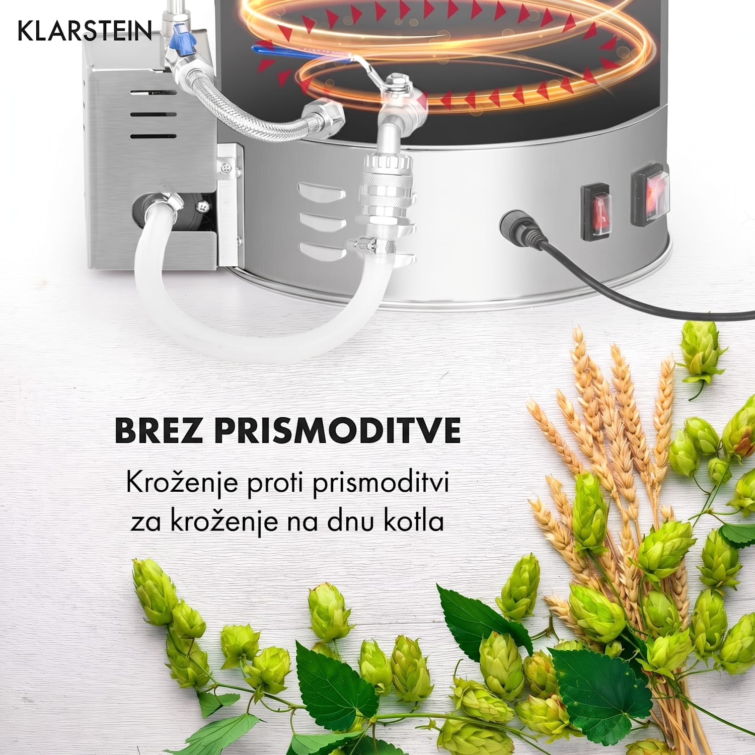 Brauheld Pro, kotel za slad, 2500 W, 30 L, 30 - 100 °C, obtočna črpalka, plemenito jeklo 30 L