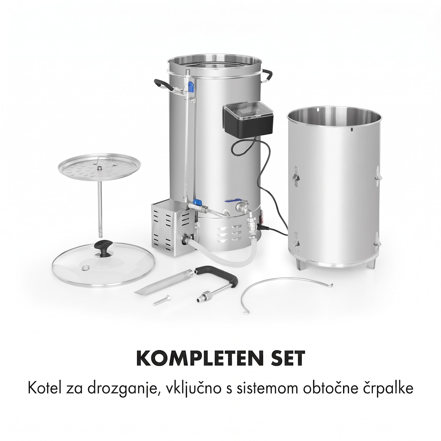 Brauheld Pro, kotel za slad, 2500 W, 30 L, 30 - 100 °C, obtočna črpalka, plemenito jeklo 30 L