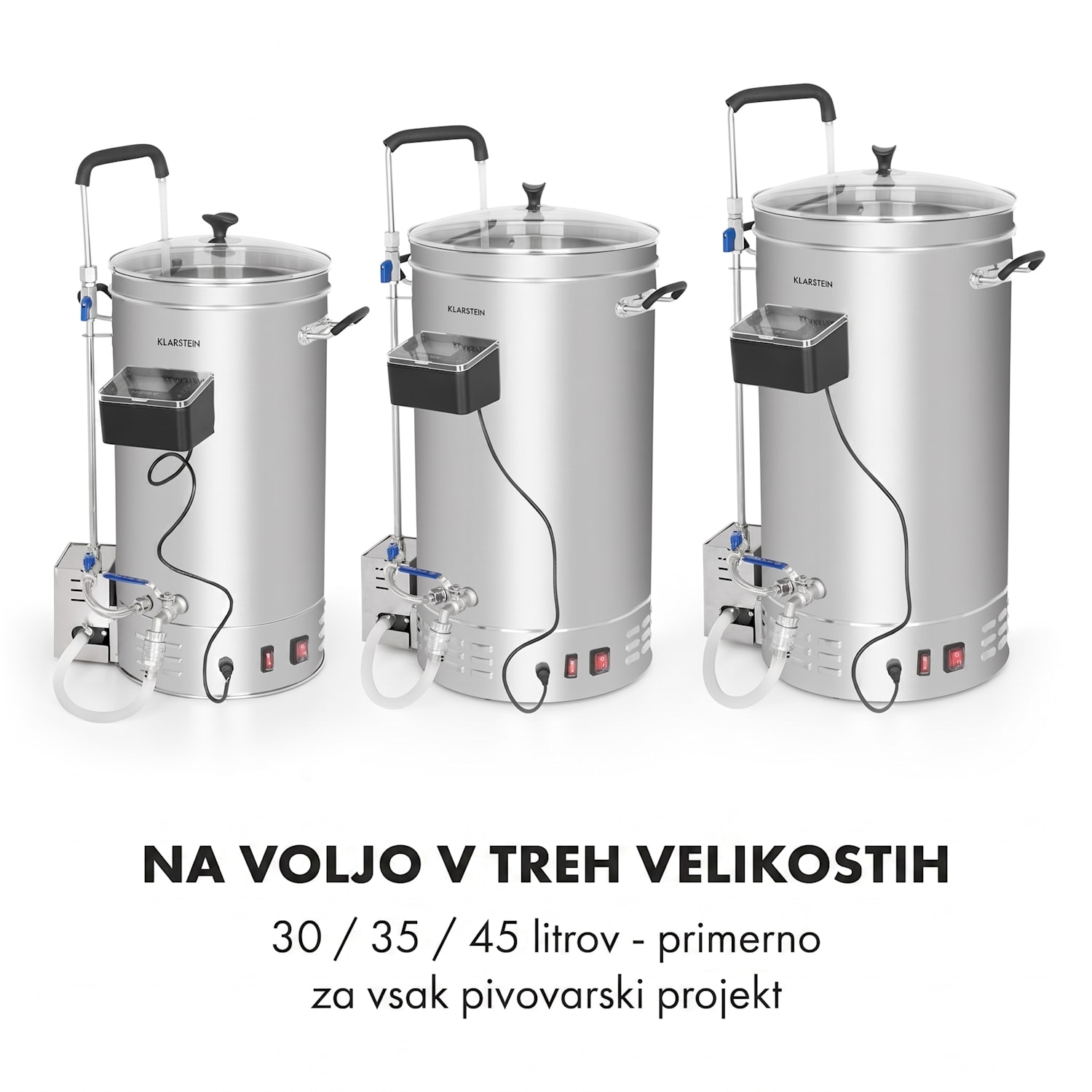 Brauheld Pro, kotel za slad, 2500 W, 30 L, 30 - 100 °C, obtočna črpalka, plemenito jeklo 30 L