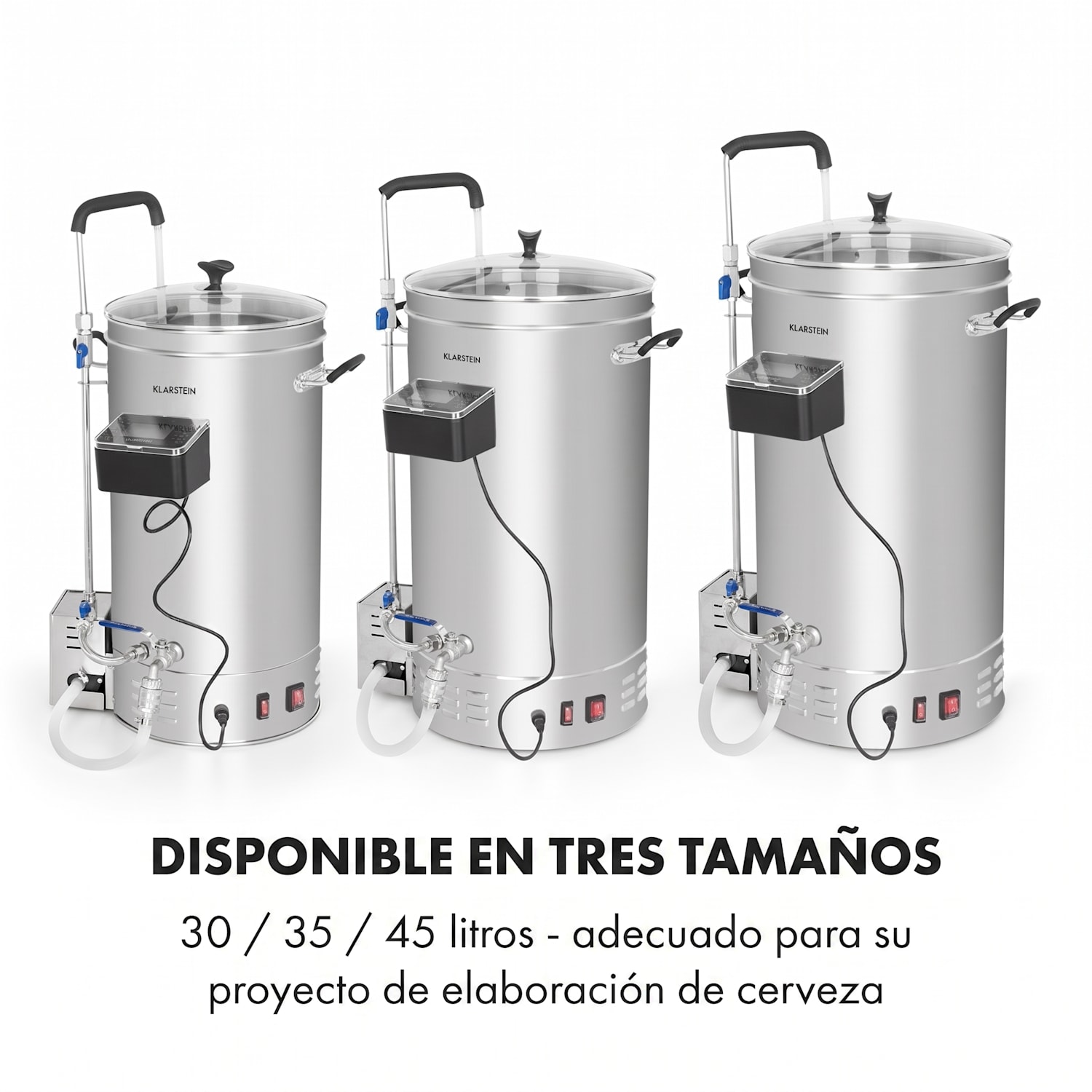 Brauheld Pro Olla de maceración de 2500W 35L 30-100°C Bomba de circulación Acero inoxidable 35 L