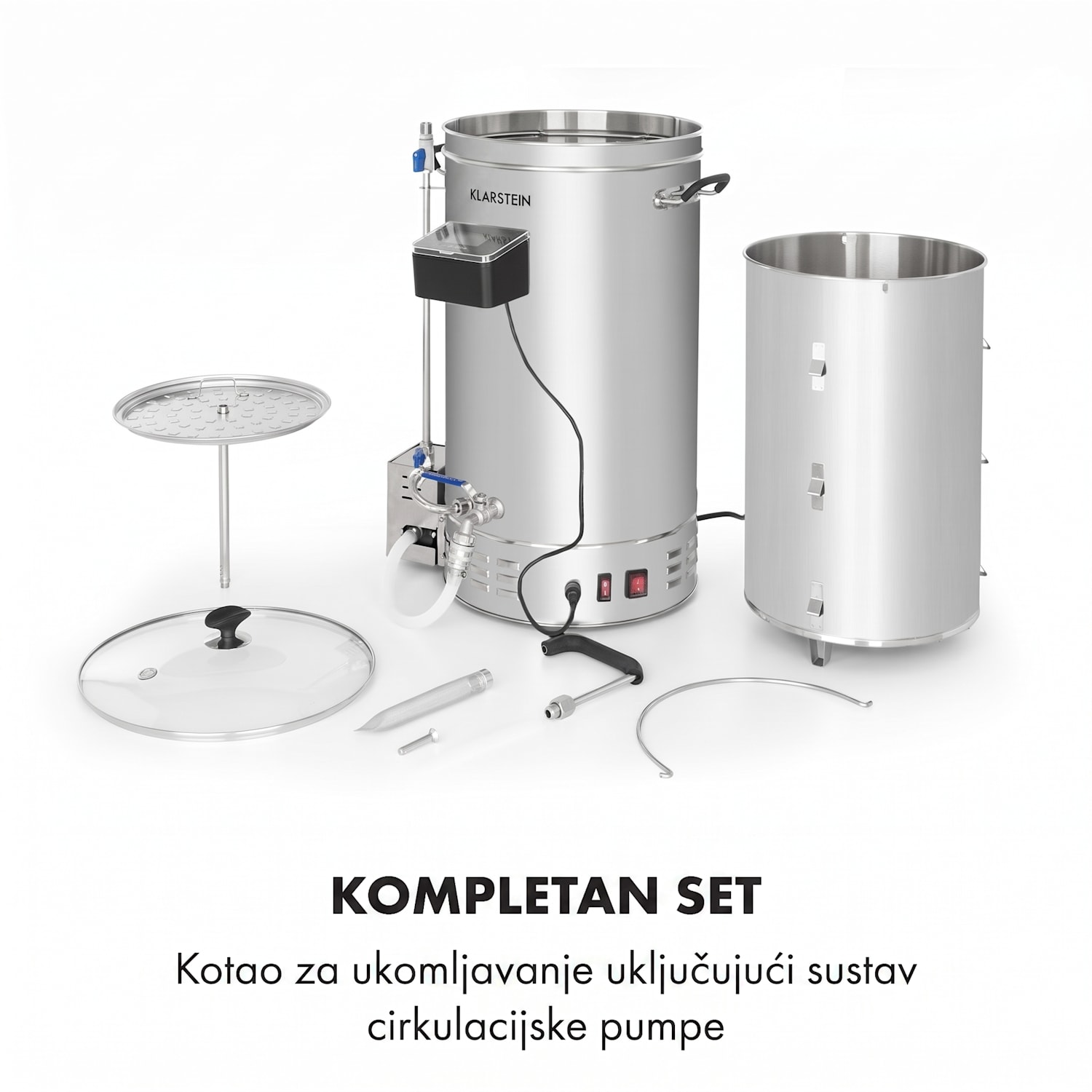 Brauheld Pro, kotao za slad, 2500 W, 35 l, 30 – 100 °C, kružna crpka, nehrđajući čelik 35 L