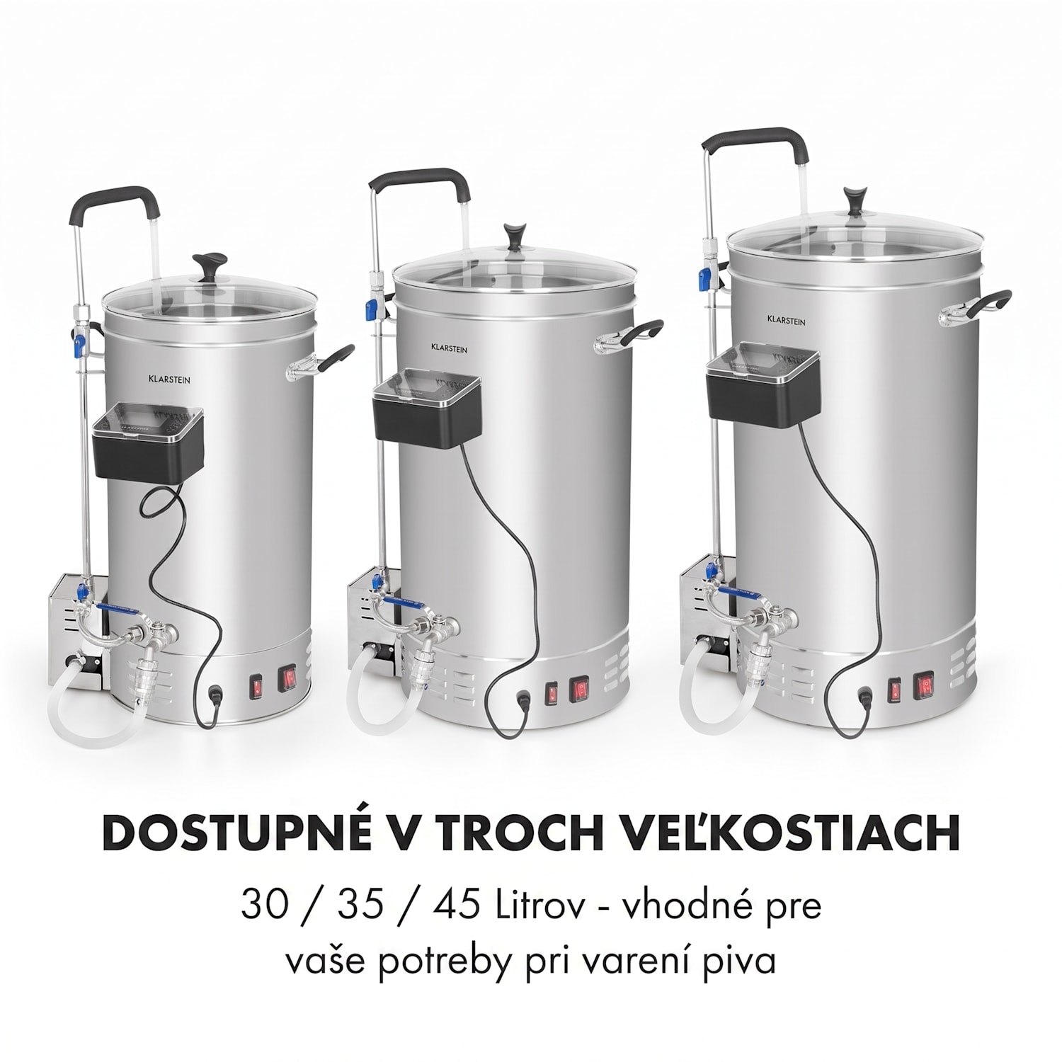 Brauheld Pro, sladový kotol, 35 l, 2500 W, 30 – 100 °C, obehové čerpadlo, nehrdzavejúca oceľ 35 L