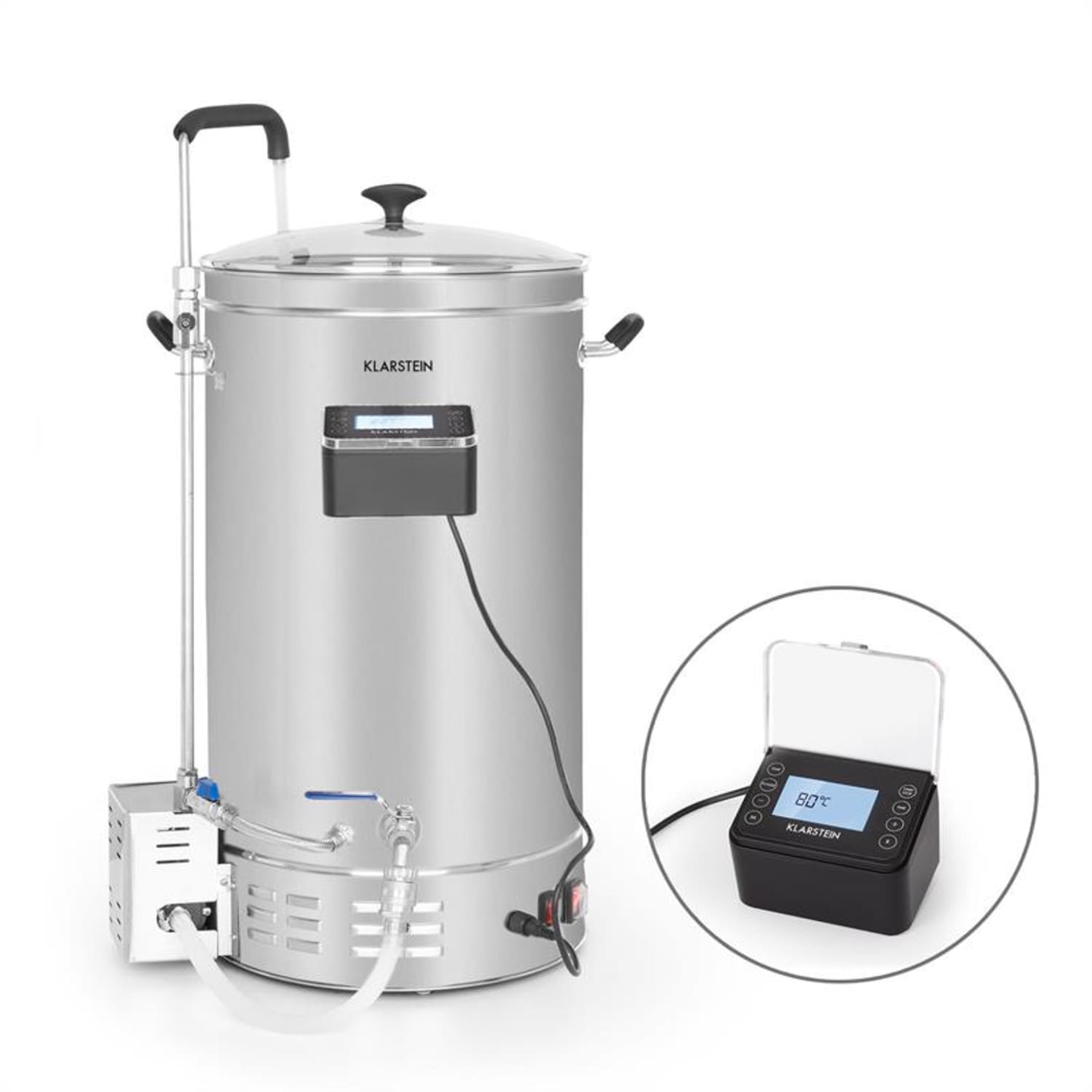 Brauheld Pro Olla de maceración de 2500W 35L 30-100°C Bomba de circulación Acero inoxidable 35 L