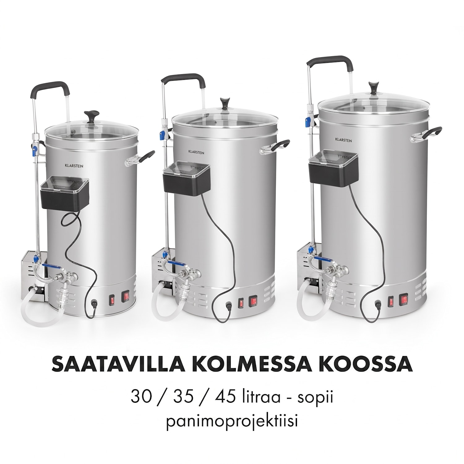 Brauheld Pro -mäskikattila 3300W 45 l 30–100 °C sekoituspumppu ruostumaton teräs 45 L