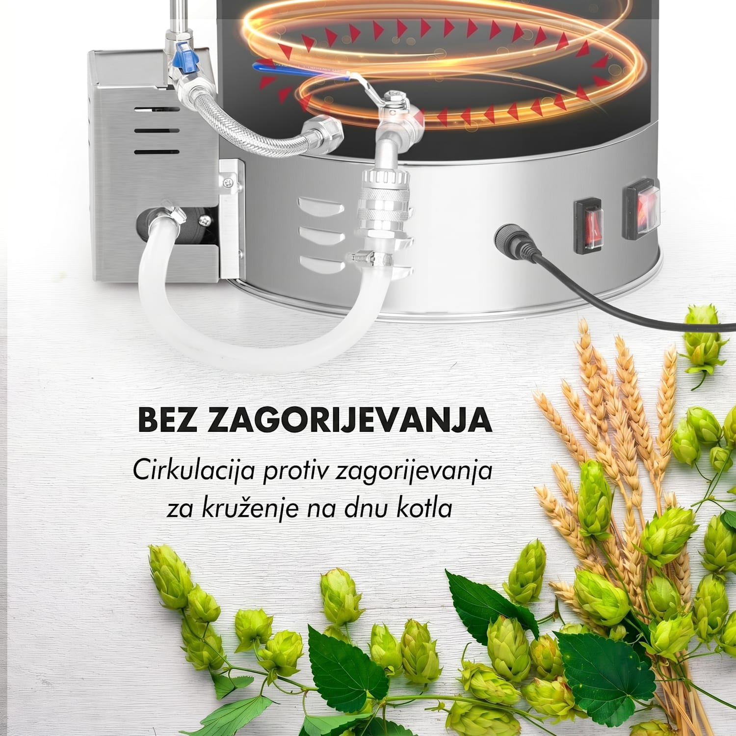 Brauheld Pro, kotao za slad, 3300 W, 45 l, 30 – 100 °C, kružna crpka, nehrđajući čelik 45 L
