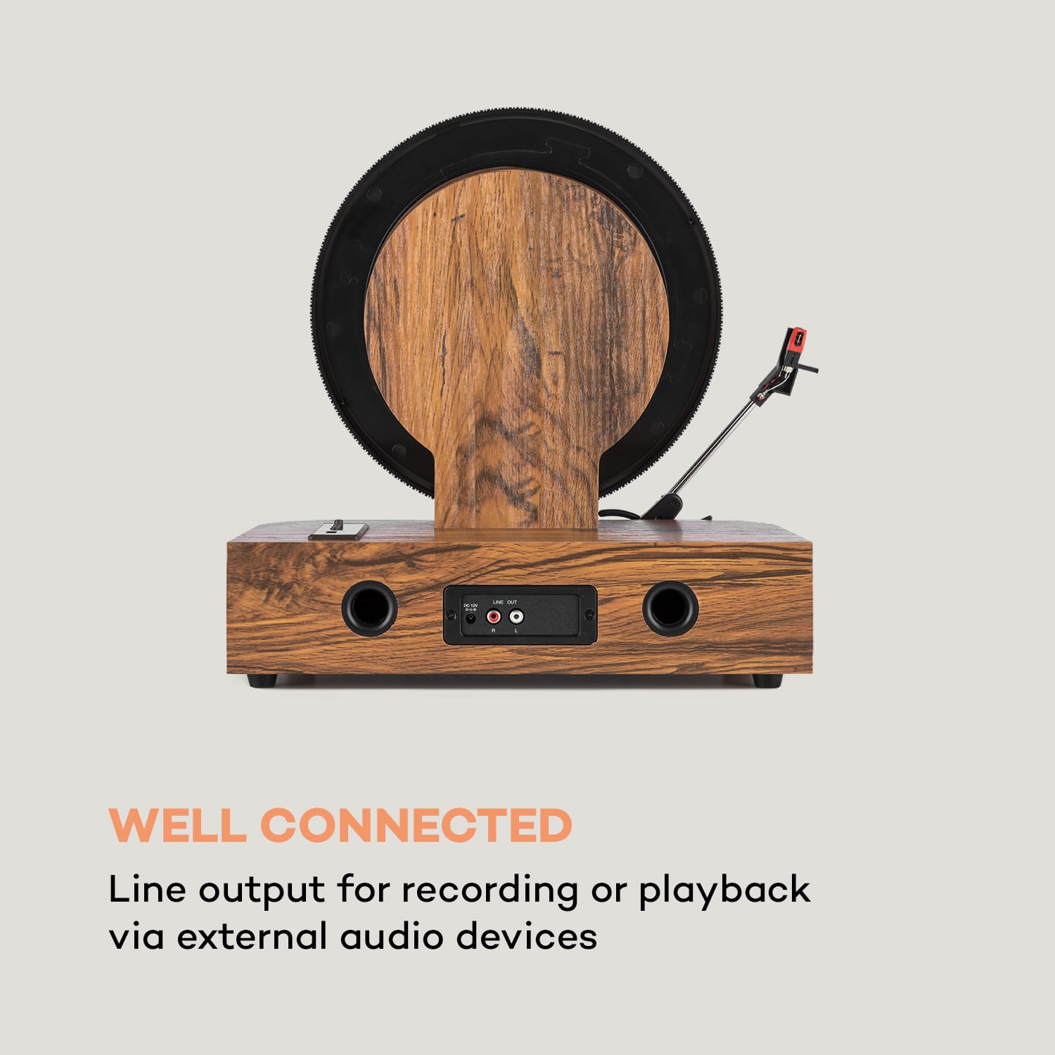 Verticalo SE, gramofon retro, USB, Bluetooth, wyjście liniowe, drewno