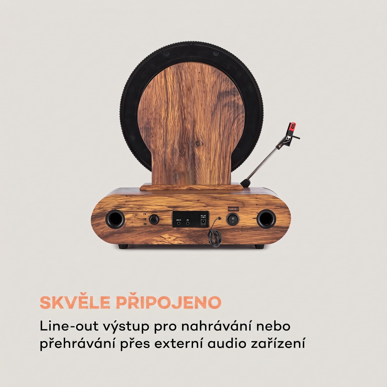 Verticalo, SE DAB, retro gramofon, DAB+, FM tuner, USB, BT, AUX, dřevo S bluetooth DAB + a FM tunerem