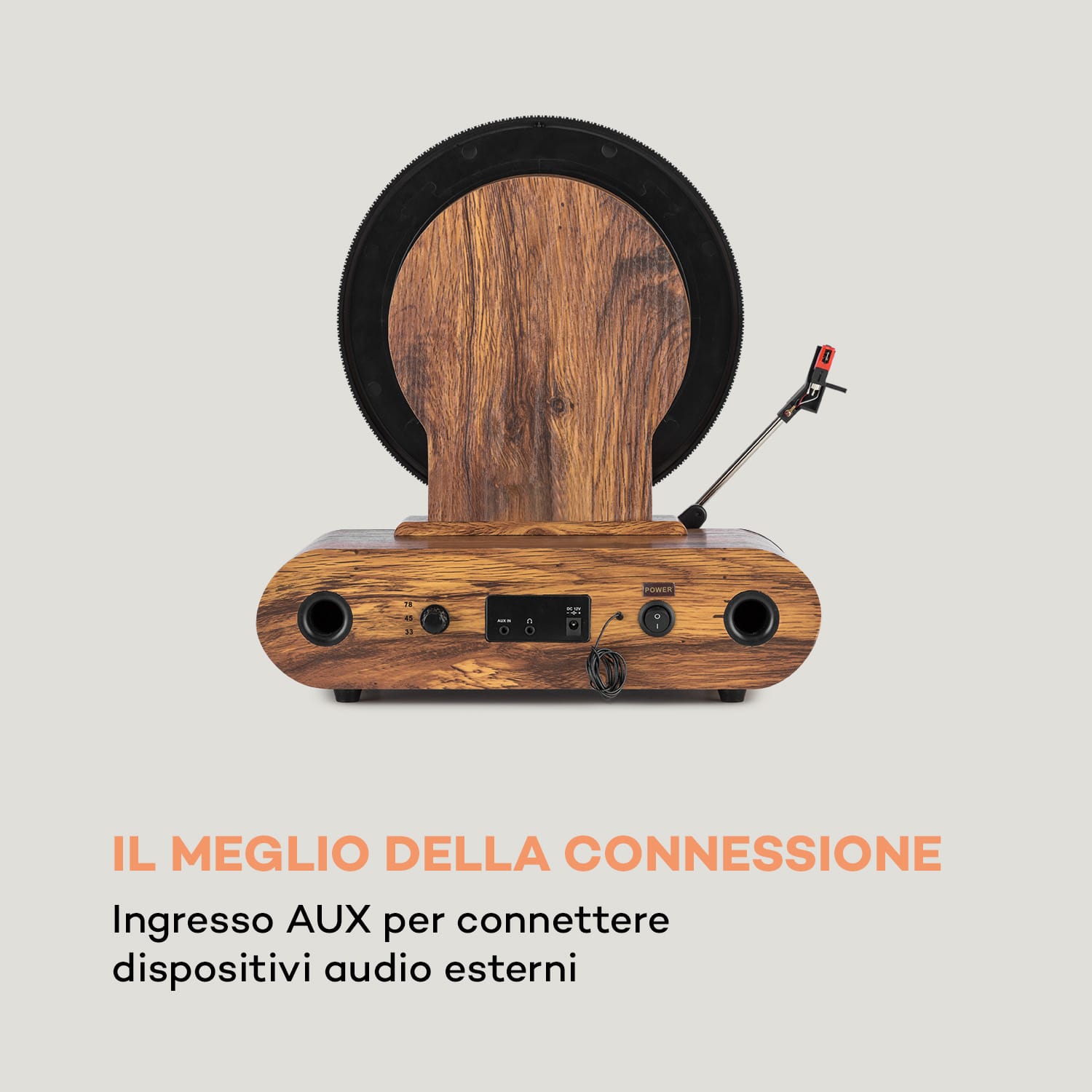 Verticalo SE DAB Giradischi Rétro DAB+ FM USB BT AUX legno Con bluetooth, sintonizzatore DAB+ e FM