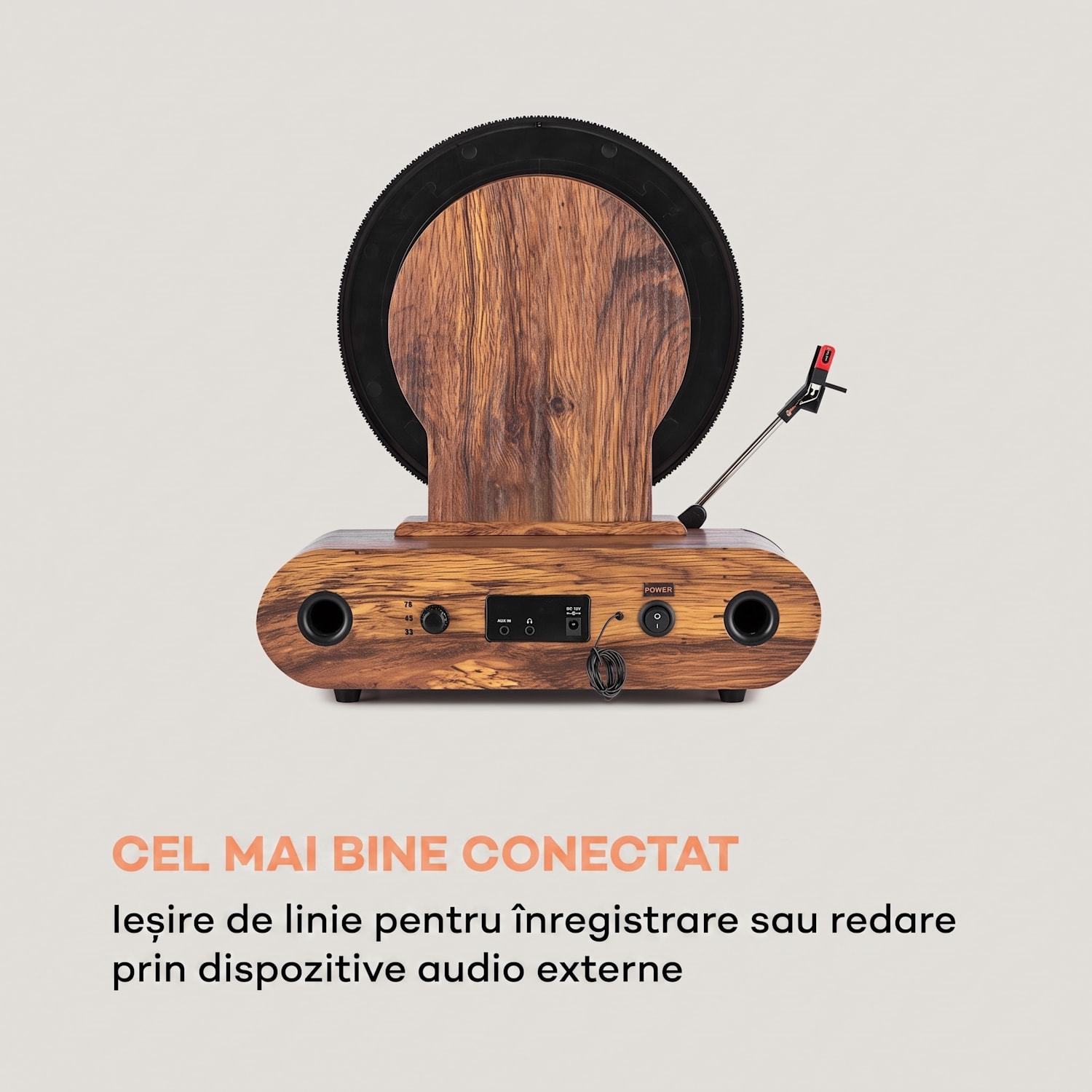 Verticalo SE DAB, gramofon retro, DAB+, tuner FM, USB, BT, AUX, lemn Cu bluetooth DAB+ și tuner FM