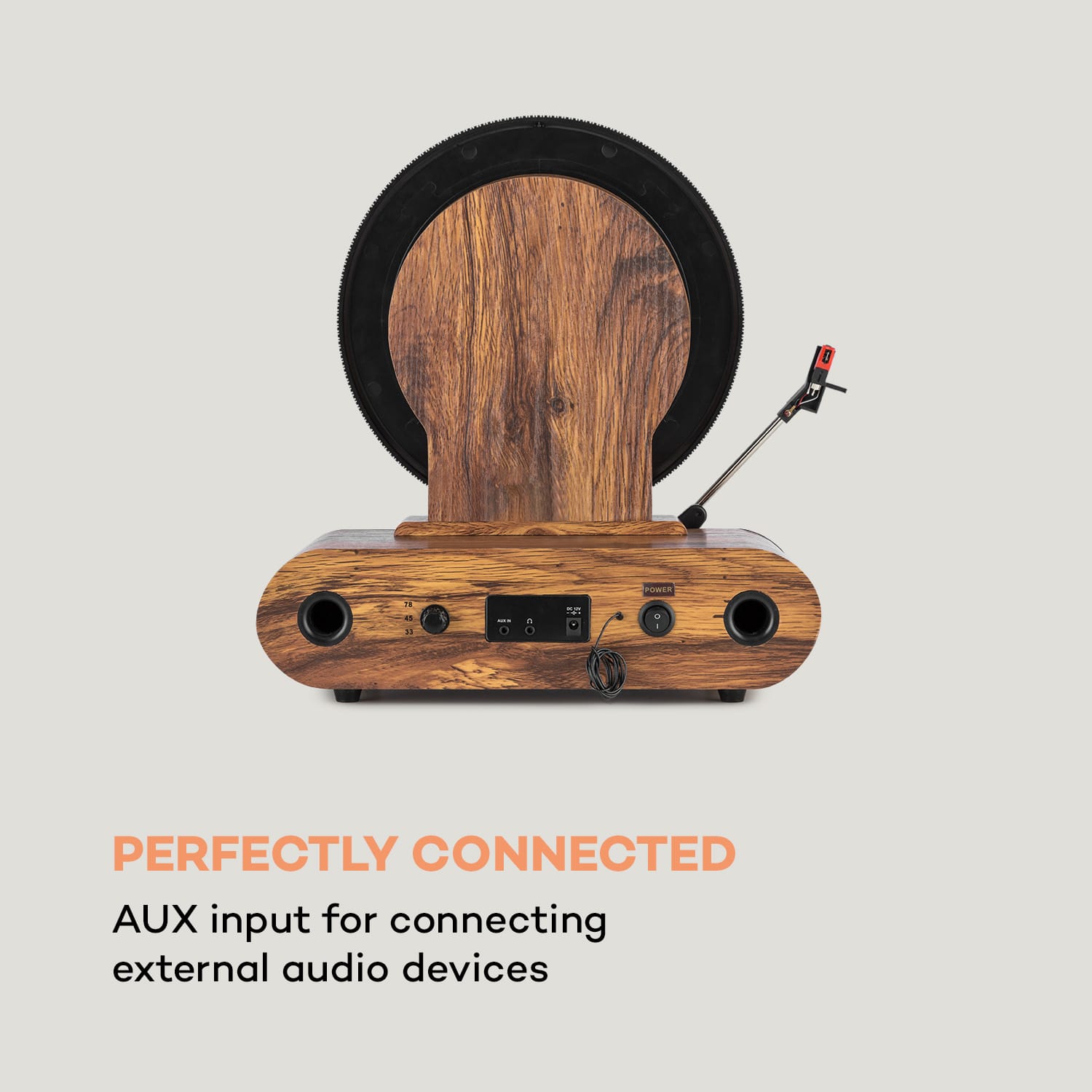 Verticalo SE DAB Retro turntable DAB+ FM tuner USB BT AUX wood With Bluetooth, DAB + and FM tuner