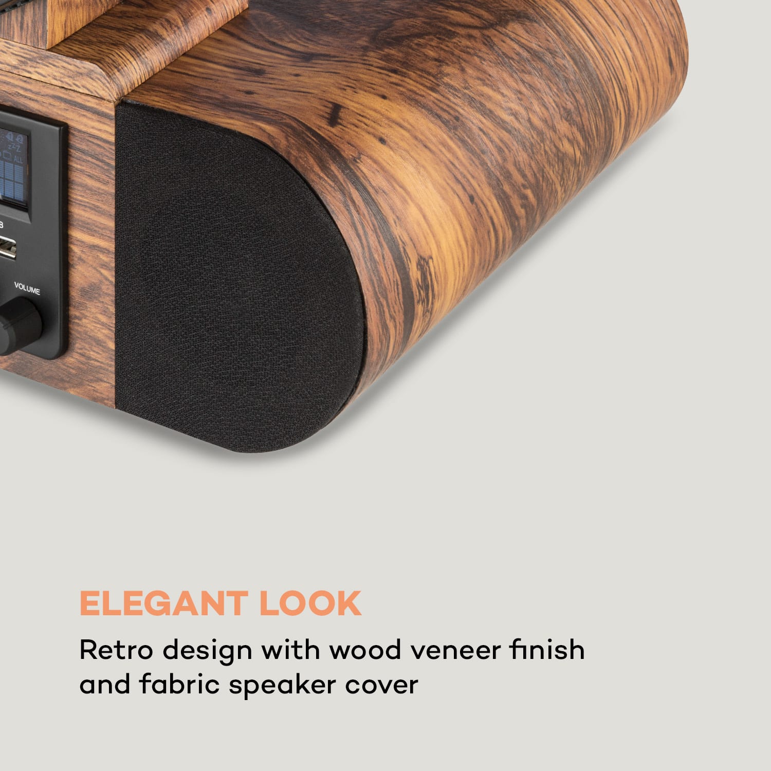 Verticalo SE DAB Retro turntable DAB+ FM tuner USB BT AUX wood With Bluetooth, DAB + and FM tuner