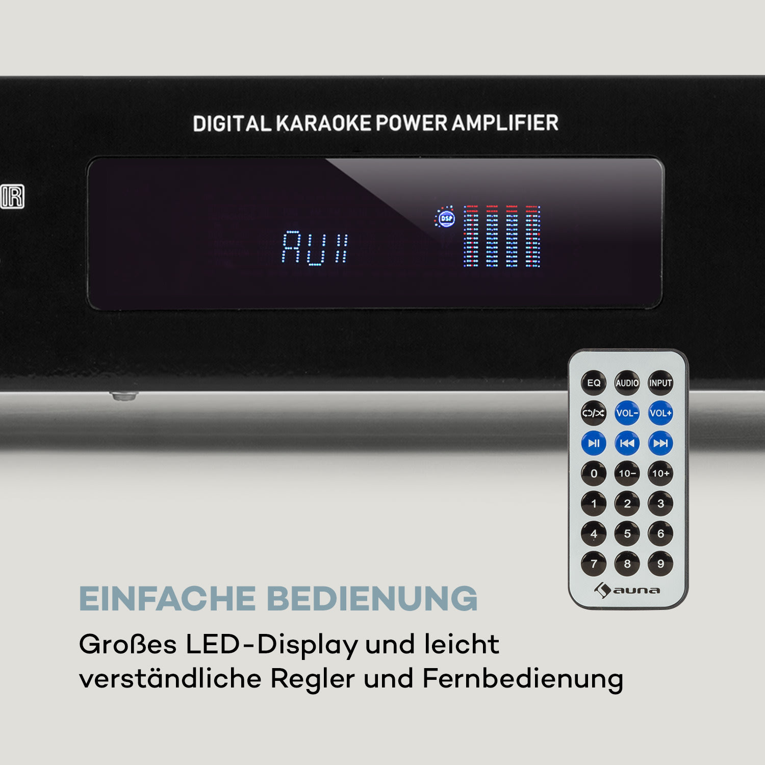 AMP-9200 BT Digital-Stereo-Verstärker 2x60W RMS BT 2xMikro schwarz Schwarz