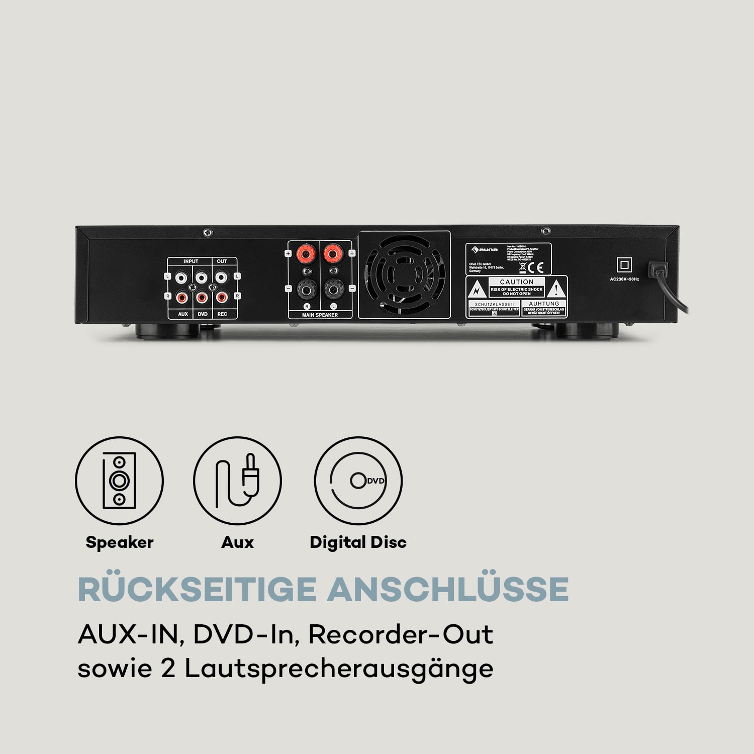 AMP-9200 BT Digital-Stereo-Verstärker 2x60W RMS BT 2xMikro schwarz Schwarz