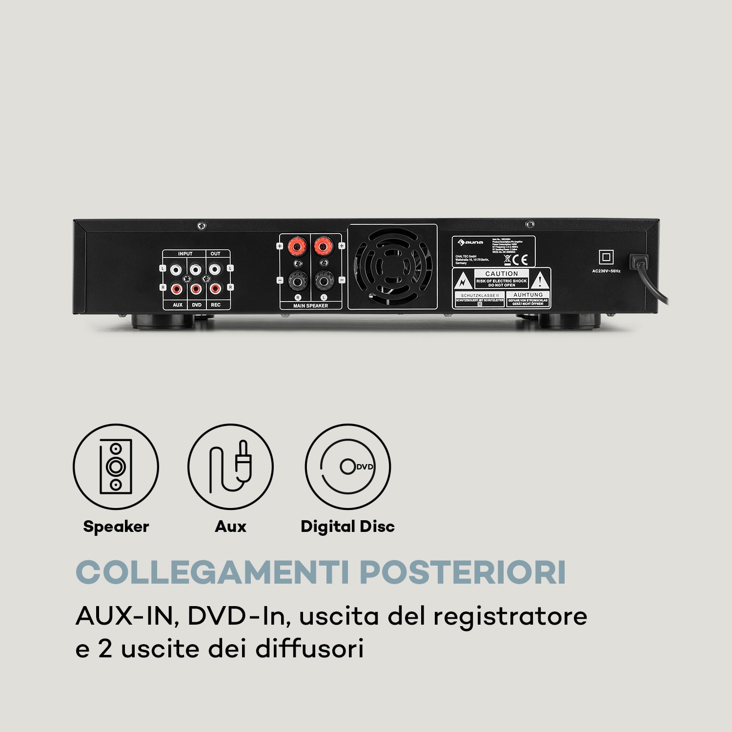 AMP-9200 BT Amplificatore Digitale Stereo 2x60W RMS BT 2xMicrofoni nero Nero