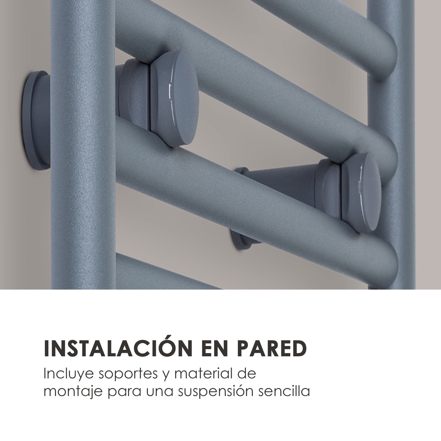Fino 160 x 60 Radiador de agua de 644W Soporte para toallas 1/2" 6-12m² Gris