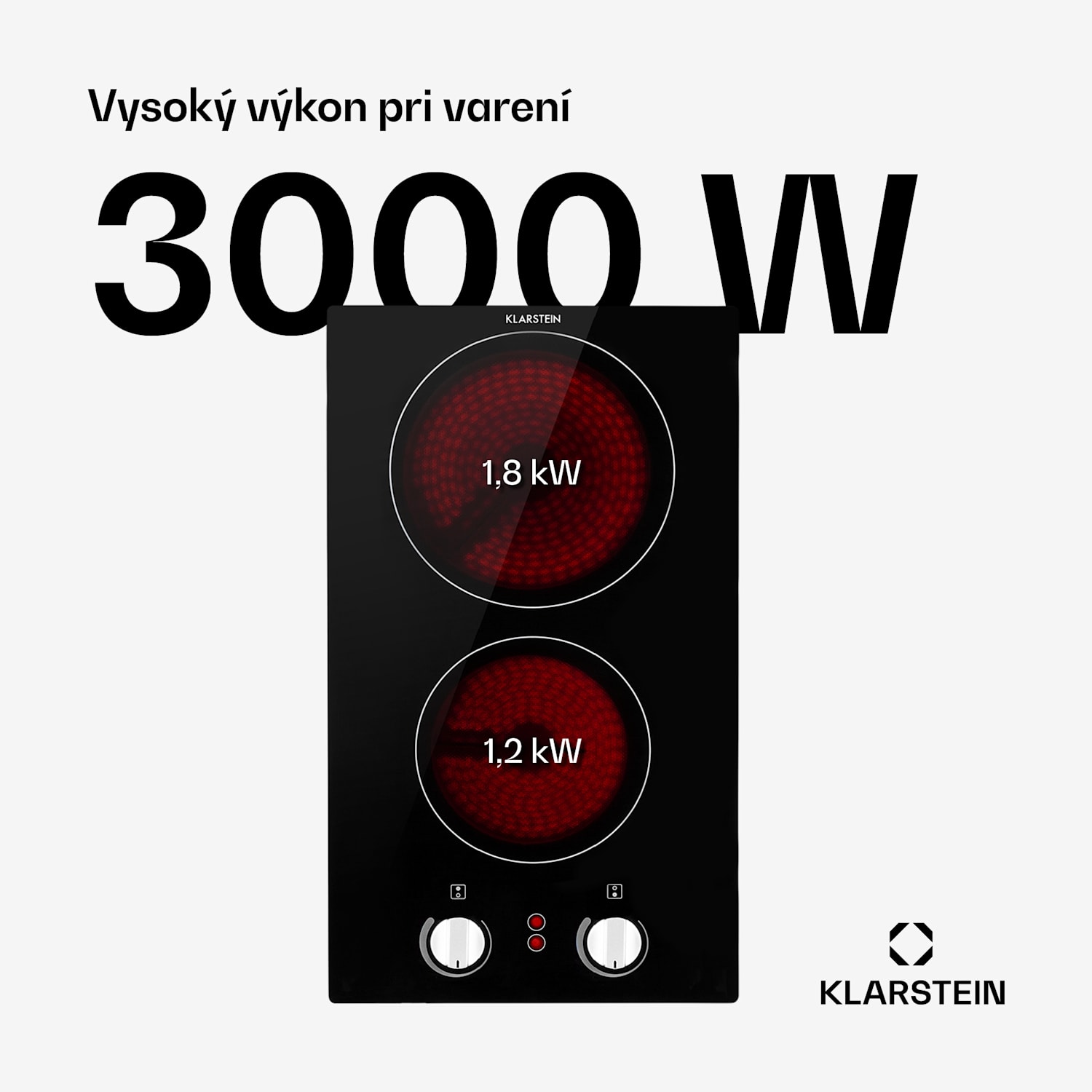 EasyCook Domino, sklokeramická varná doska, 3000 W, otočný regulátor, čierna 30_cm