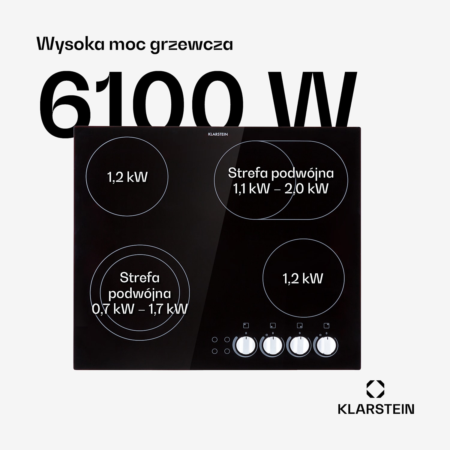 EasyCook, płyta ceramiczna, 6100 W, pokrętła 60_cm