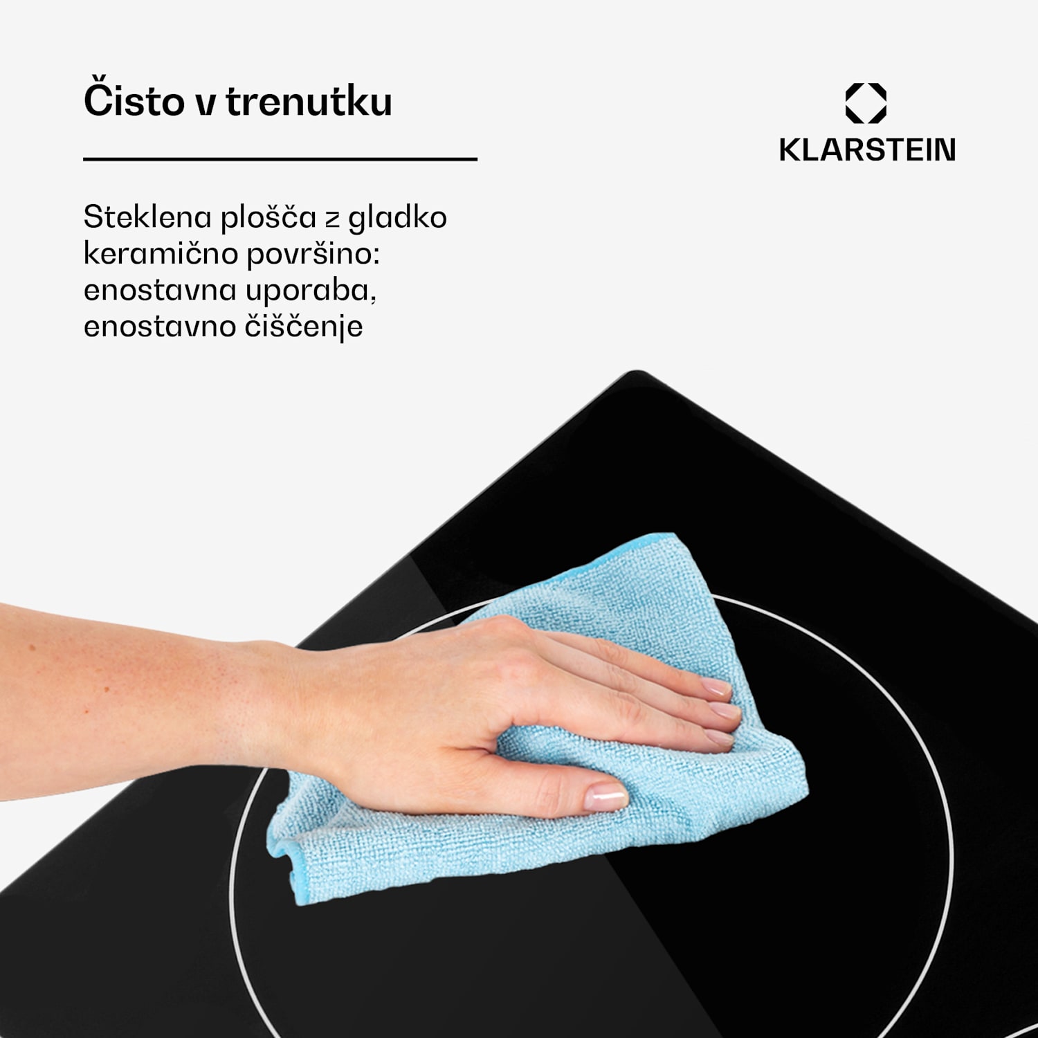 EasyCook, steklokeramična kuhalna plošča 6100 W, z vrtljivim regulatorjem, črna 