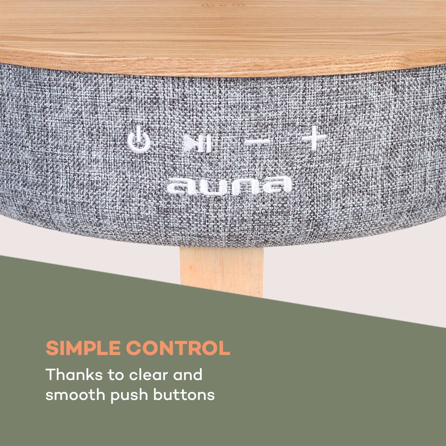 París mesa de altavoces 30W RMS BT carga inalámbrica 2.200 mAh madera Marrón